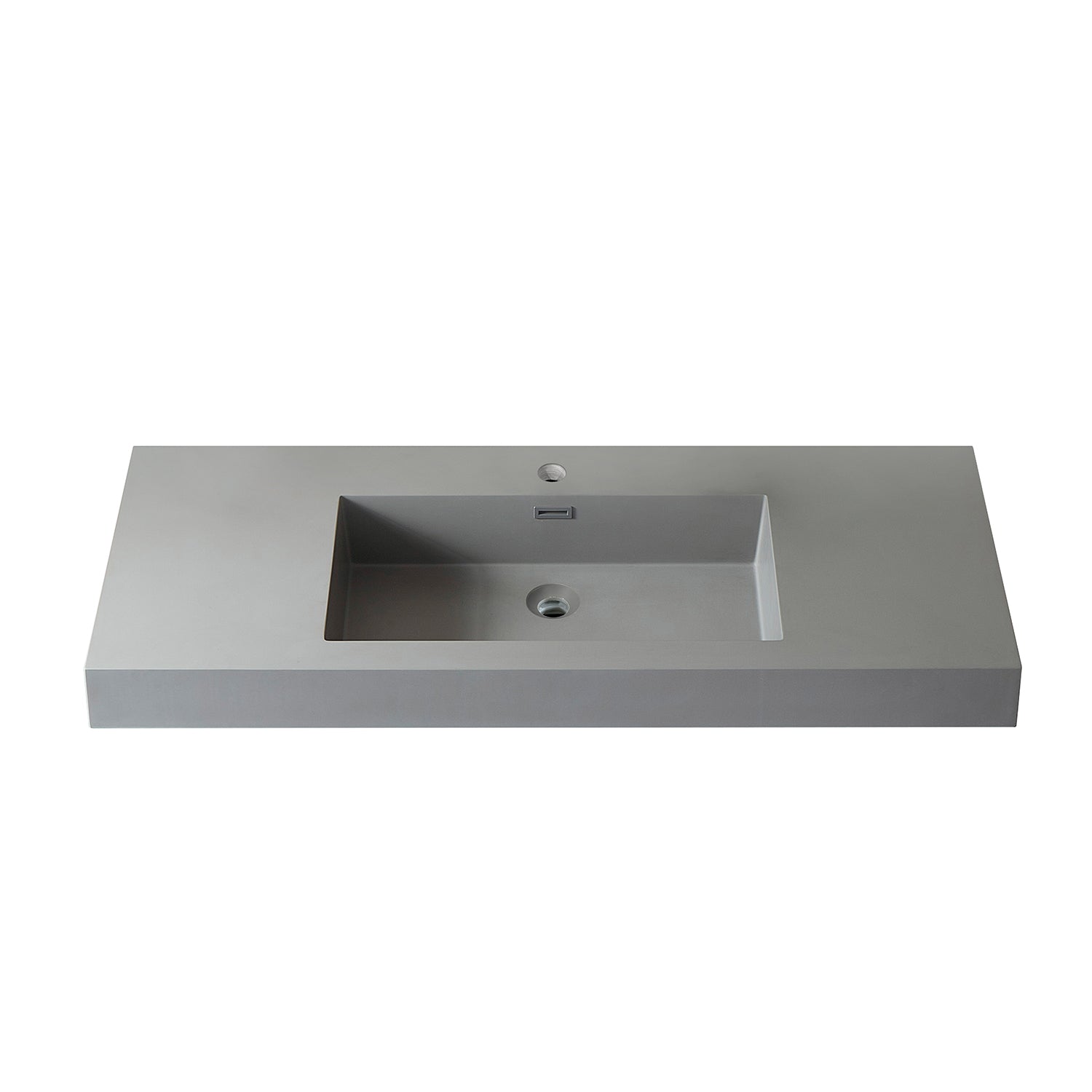 Ablitas Square Grey Finish Composite Granite Stone Vessel Bathroom Vanity Sink