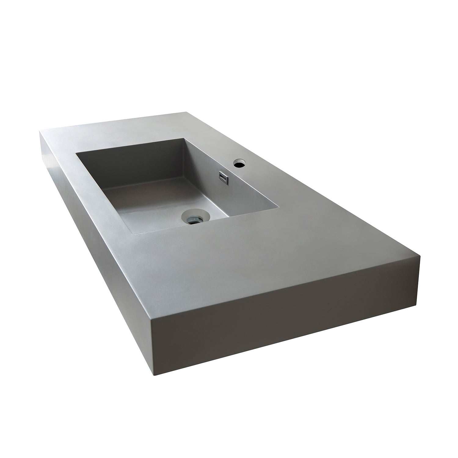 Ablitas Square Grey Finish Composite Granite Stone Vessel Bathroom Vanity Sink