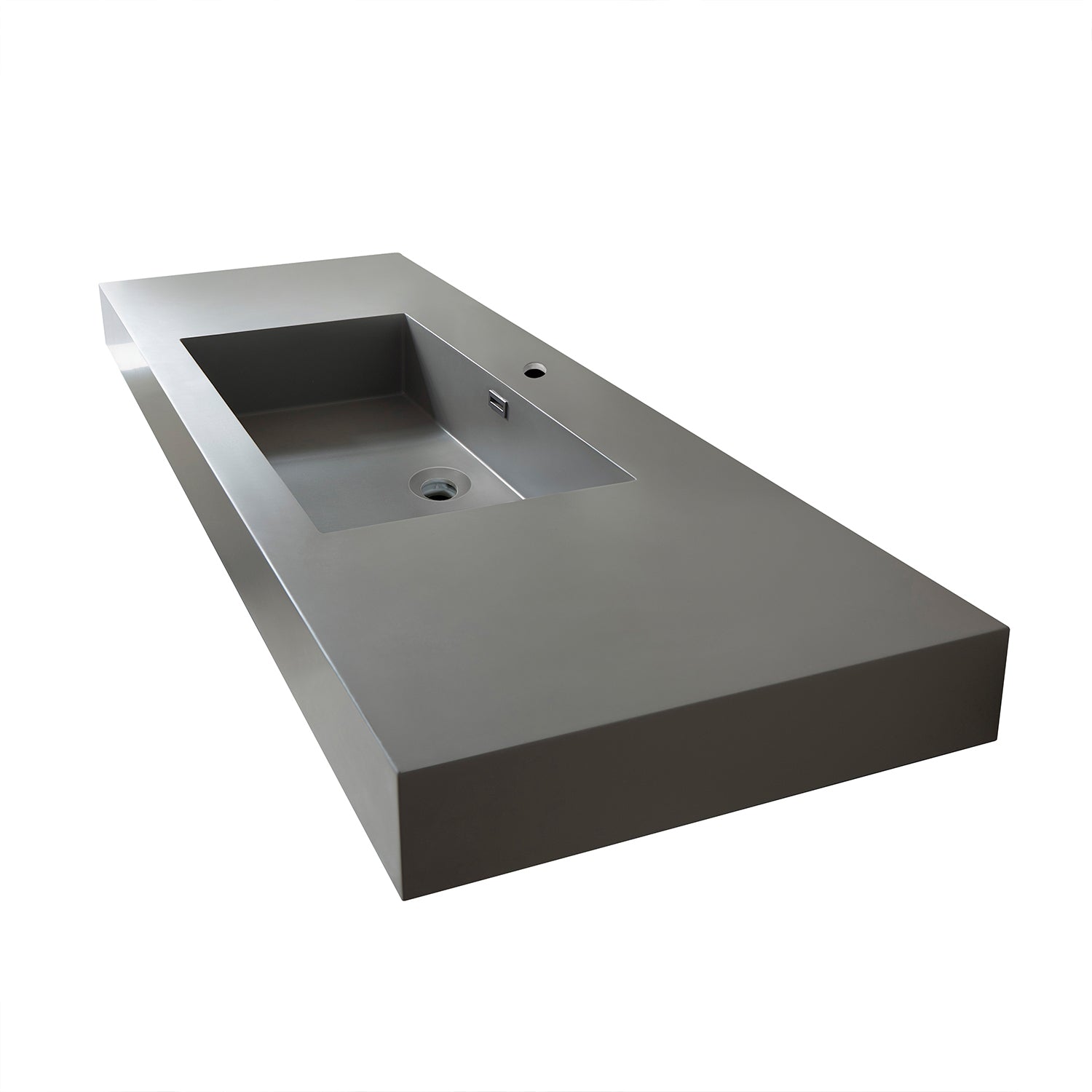 Ablitas Square Grey Finish Composite Granite Stone Vessel Bathroom Vanity Sink