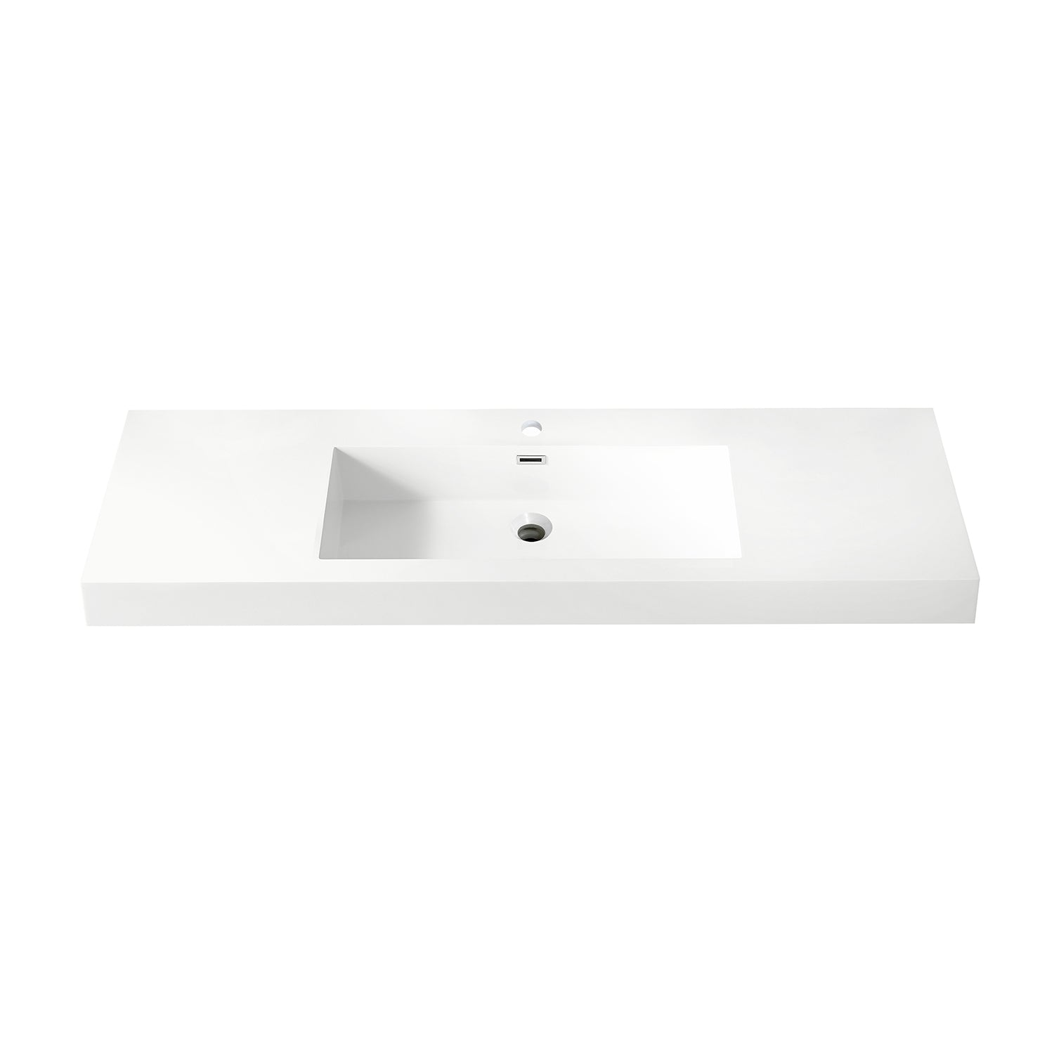 Ablitas Square White Finish Composite Granite Stone Vessel Bathroom Vanity Sink