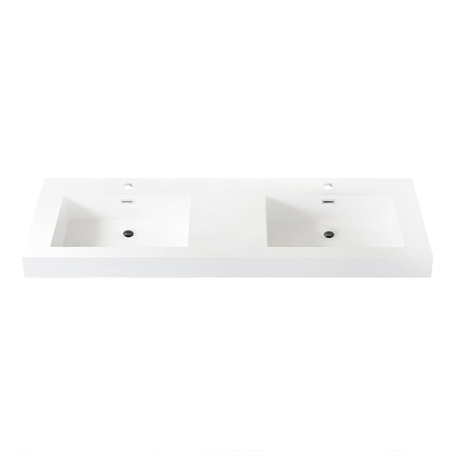 Ablitas Square White Finish Composite Granite Stone Vessel Bathroom Vanity Sink