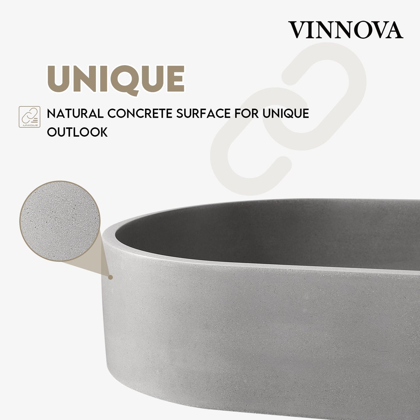 Eibar Grey Concrete Oval Vessel Bathroom Sink