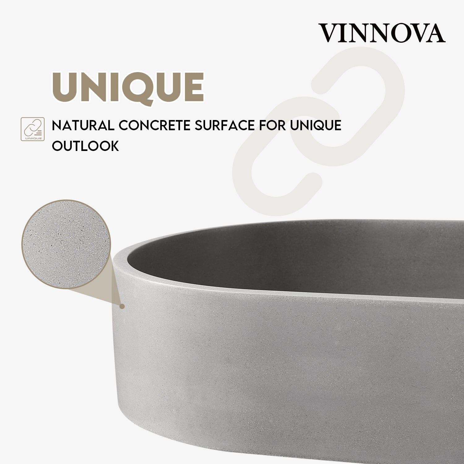 Eibar Grey Concrete Oval Vessel Bathroom Sink
