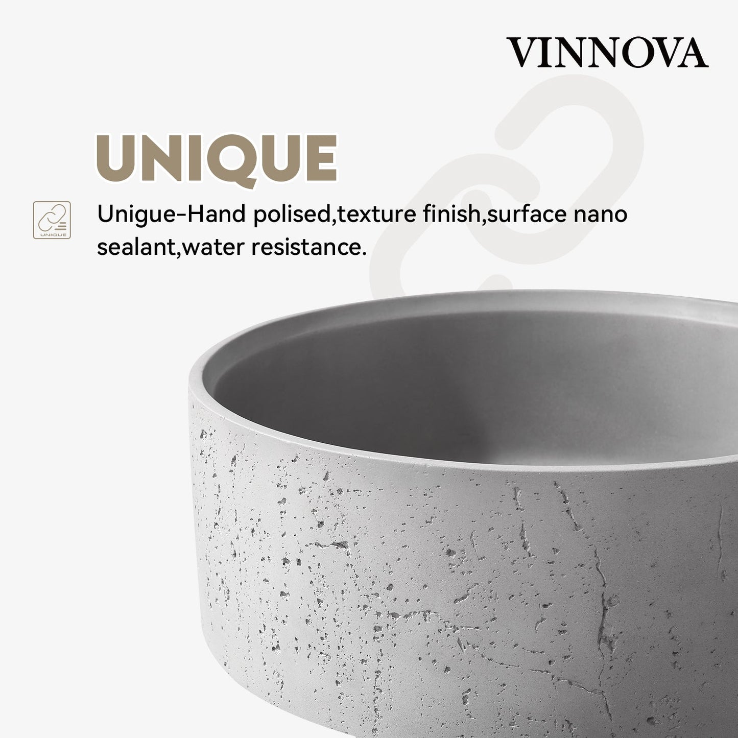 Almonte Grey Concrete Circular Vessel Bathroom Sink