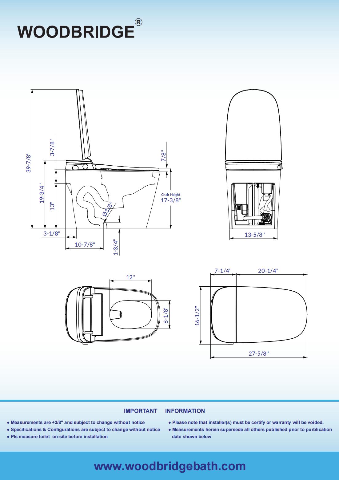 B0931S Smart Bidet Toilet with 1.28 GPF Dual Flush Auto Open & Close, Foot Sensor Flush, Voice Control,1000 Gram Map Flushing Score, LED Display, Chair Height Design and Cleaning Foam Dispenser