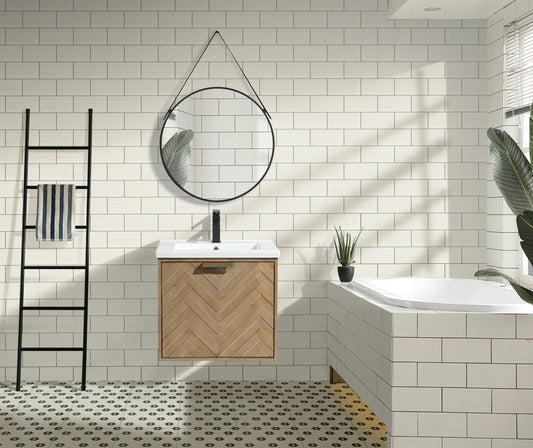 Carlsbad 24" Floating Bathroom Vanity Weathered Fir