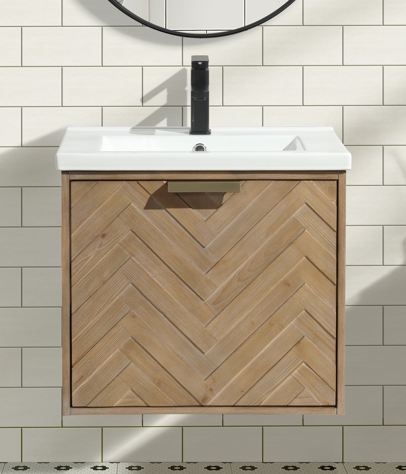 Carlsbad 24" Floating Bathroom Vanity Weathered Fir
