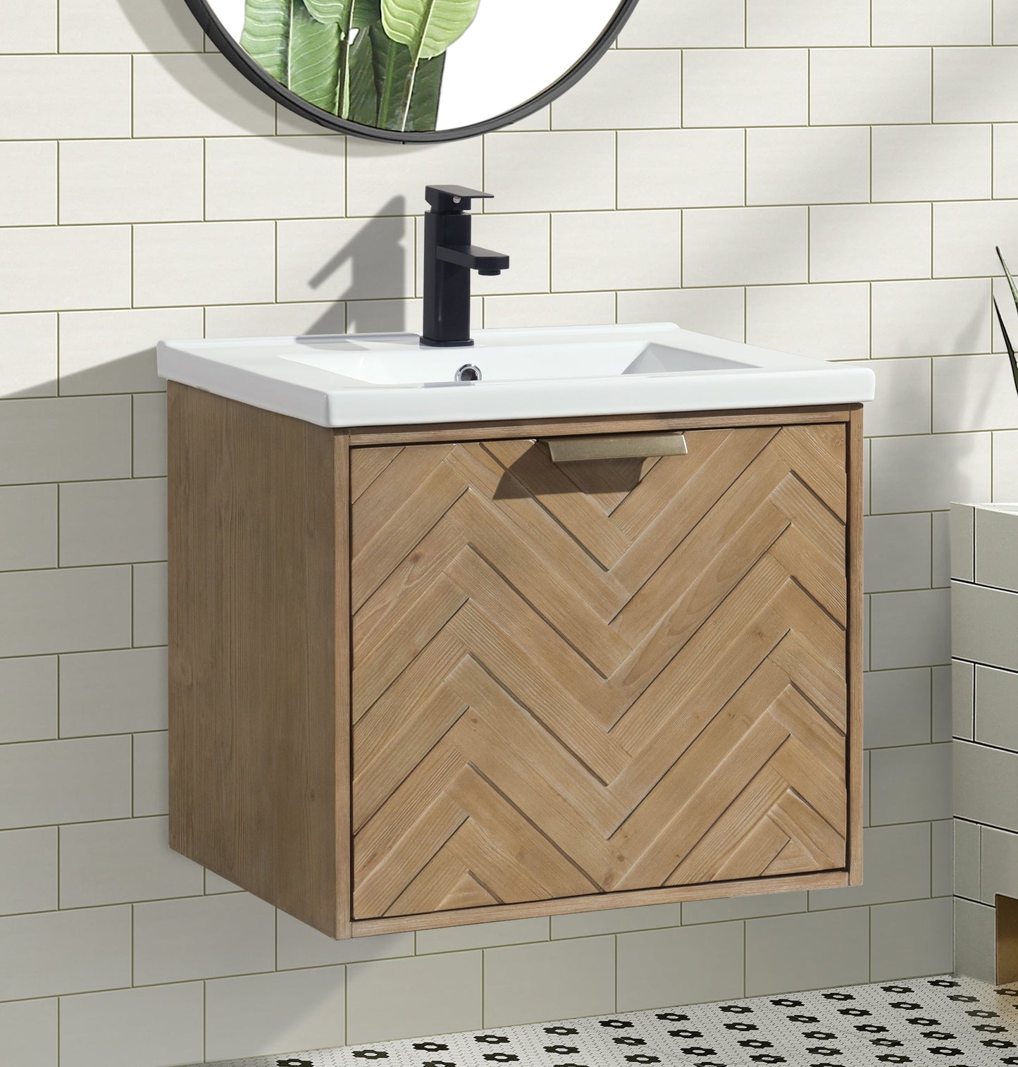 Carlsbad 24" Floating Bathroom Vanity Weathered Fir