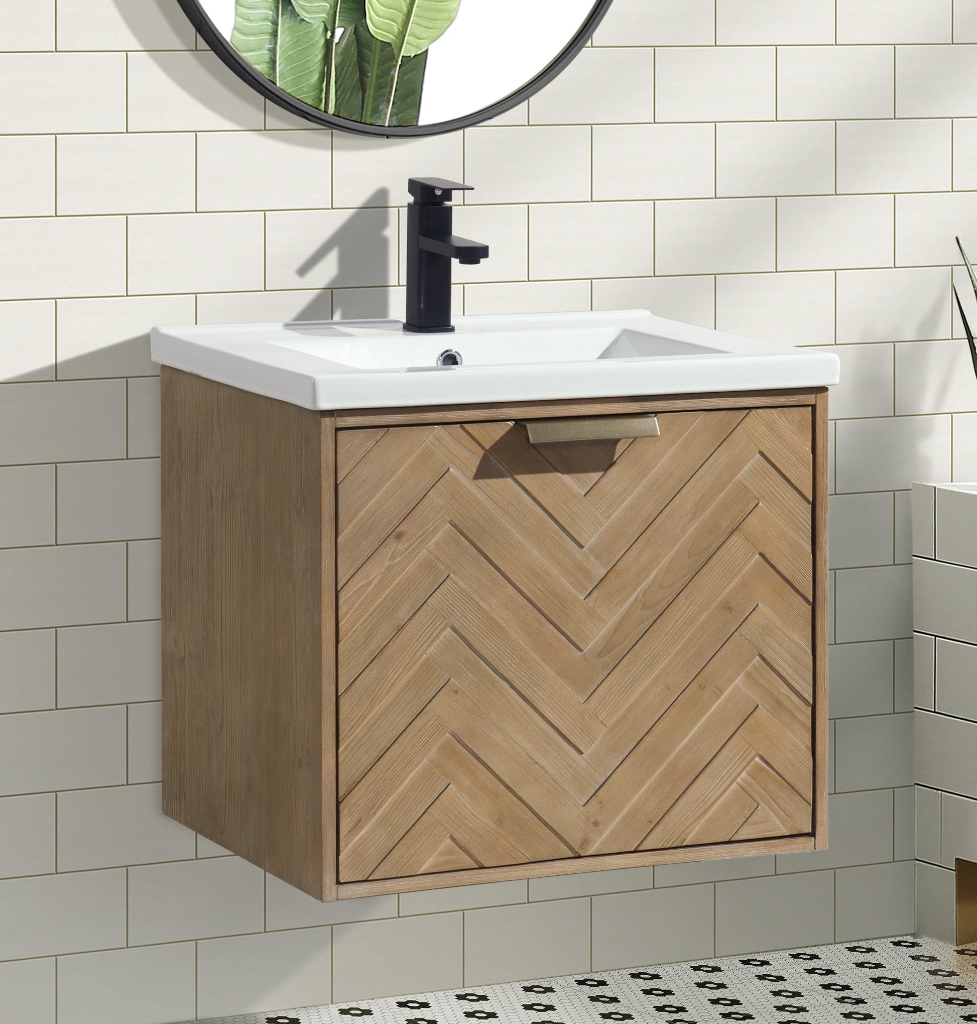 Carlsbad 24" Floating Bathroom Vanity Weathered Fir