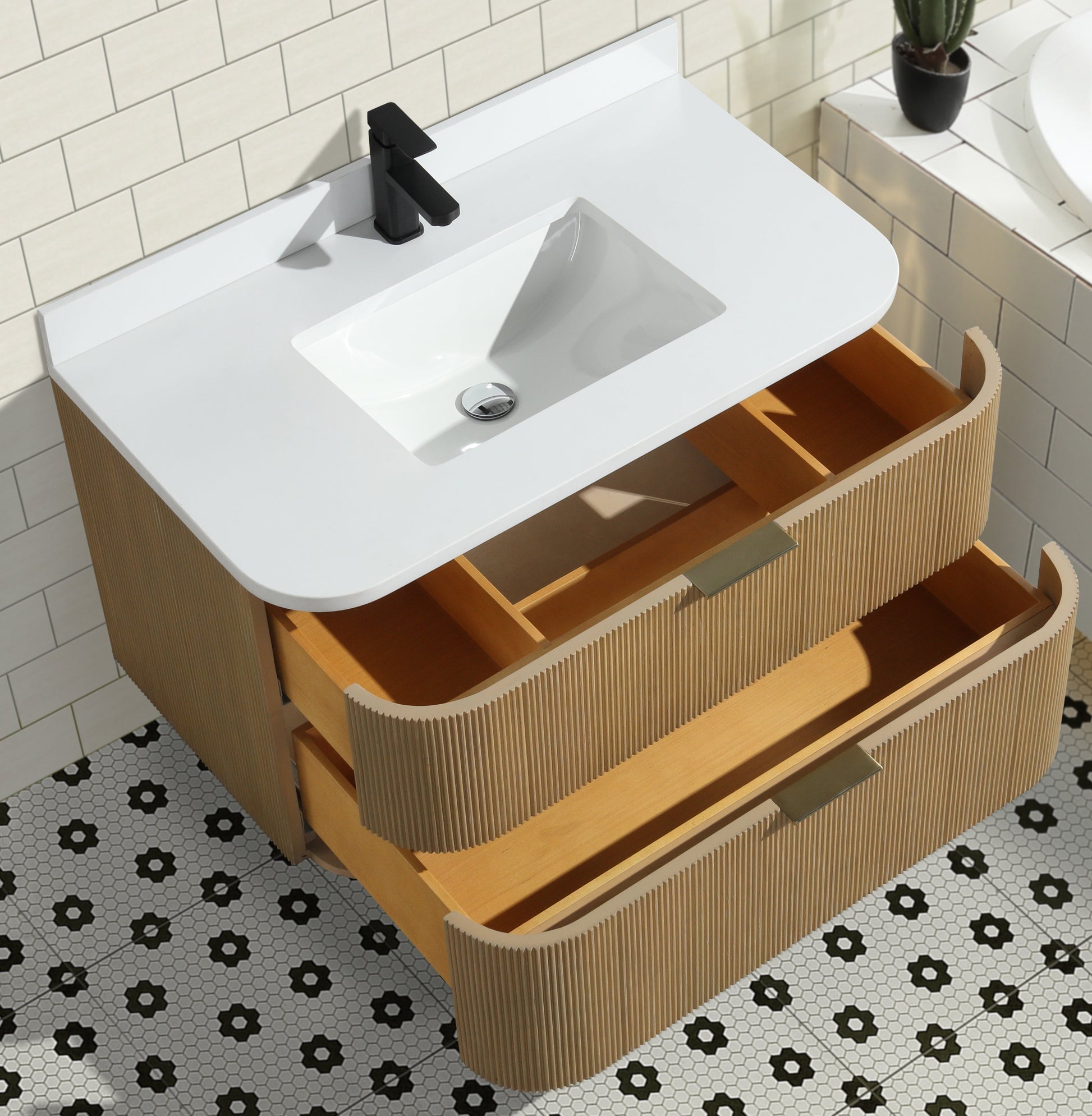 Chantal 36" Floating Bathroom Vanity Oak