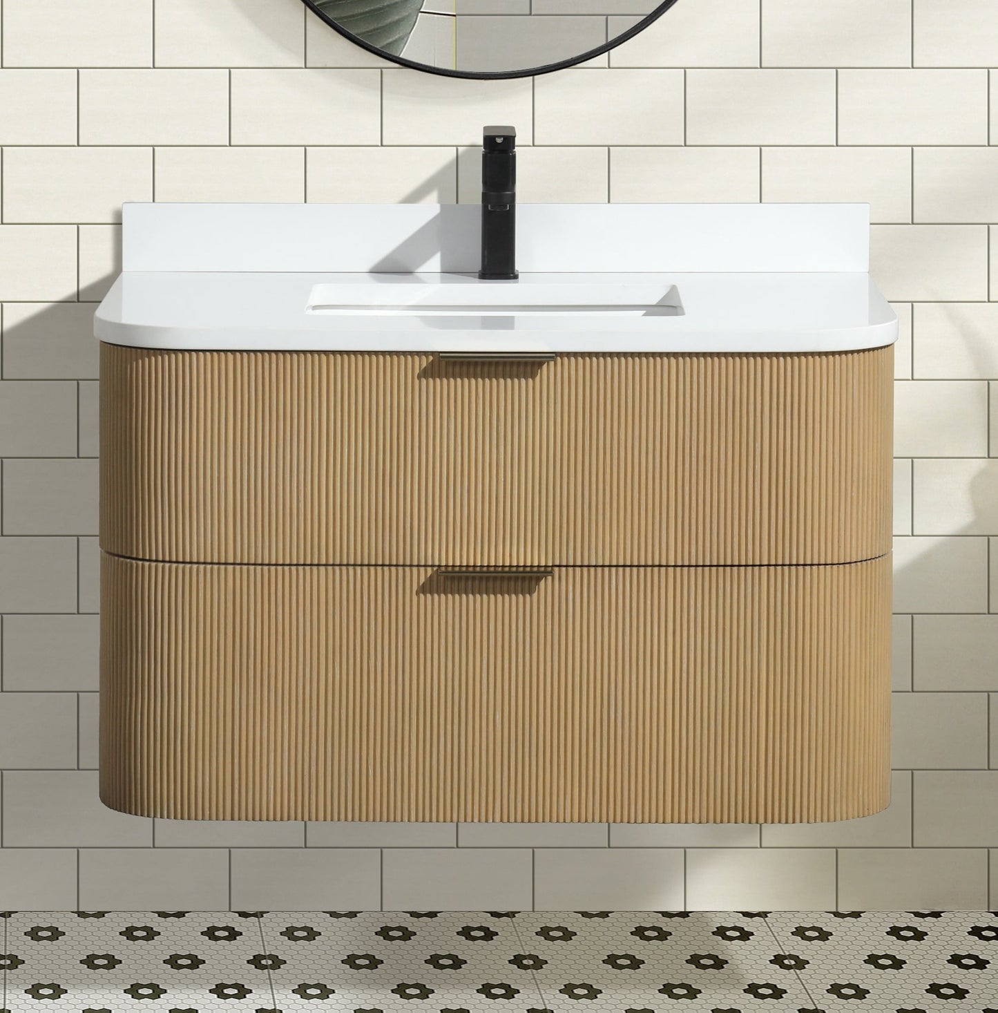 Chantal 36" Floating Bathroom Vanity Oak