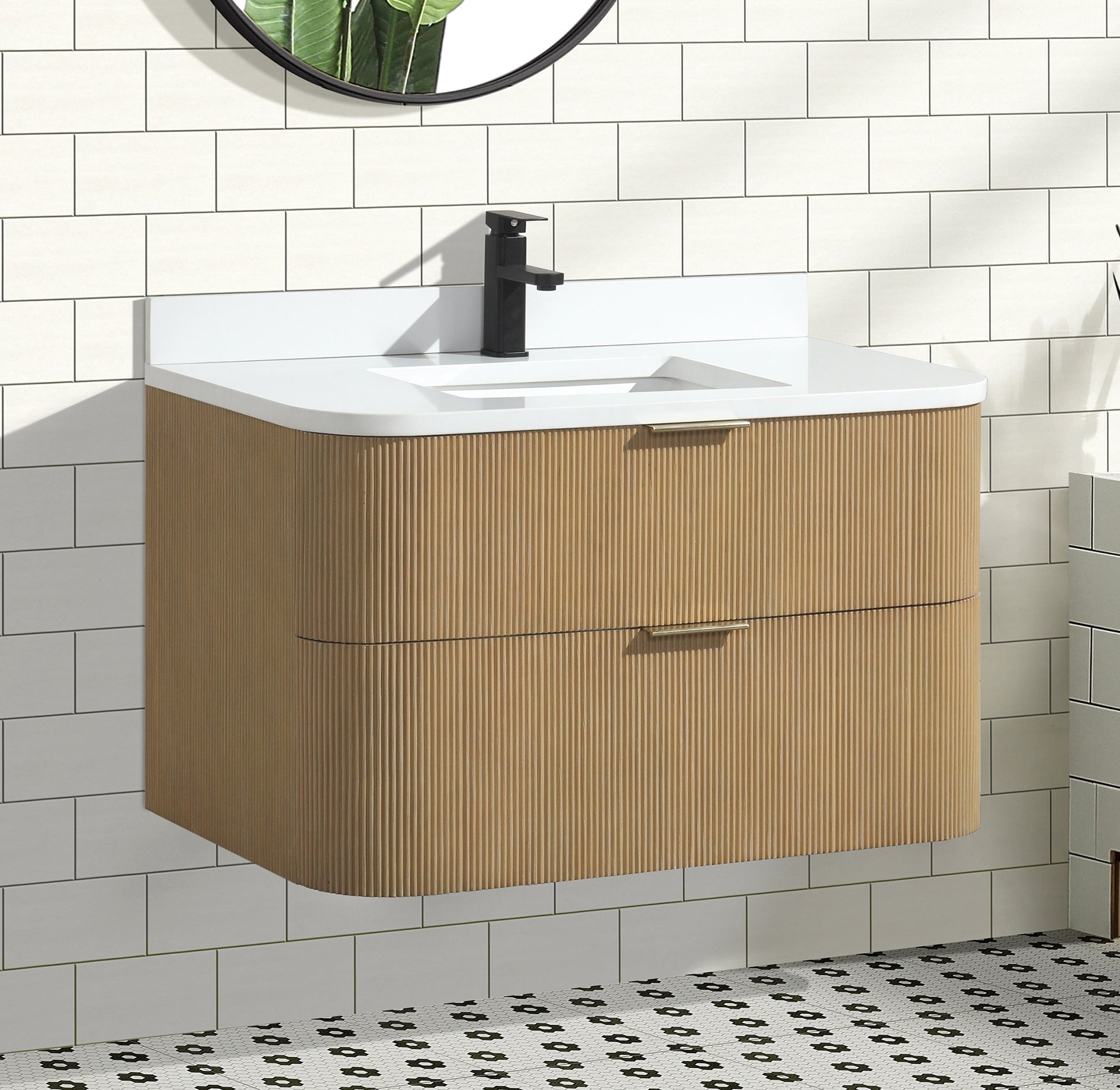 Chantal 36" Floating Bathroom Vanity Oak