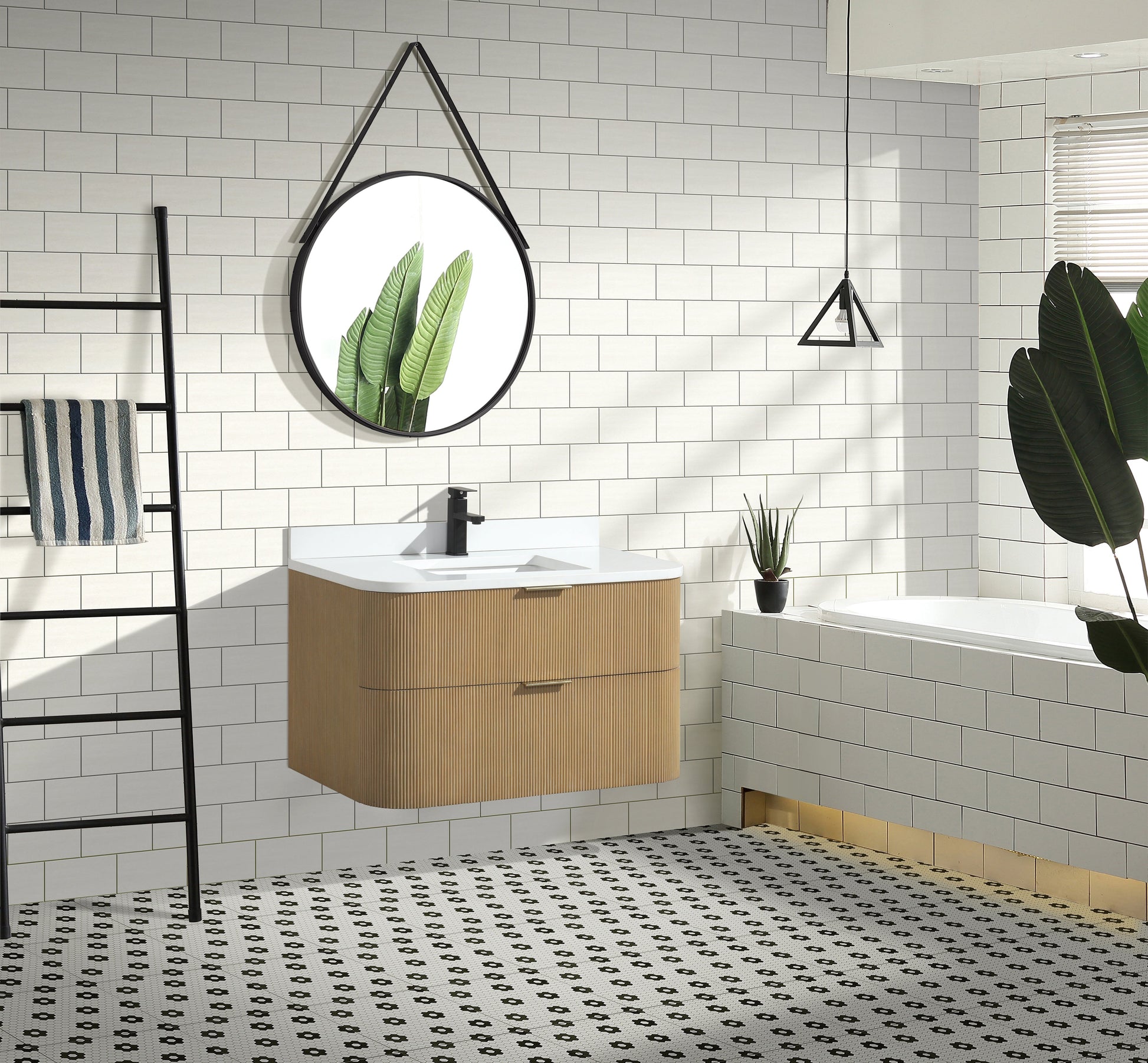 Chantal 36" Floating Bathroom Vanity Oak