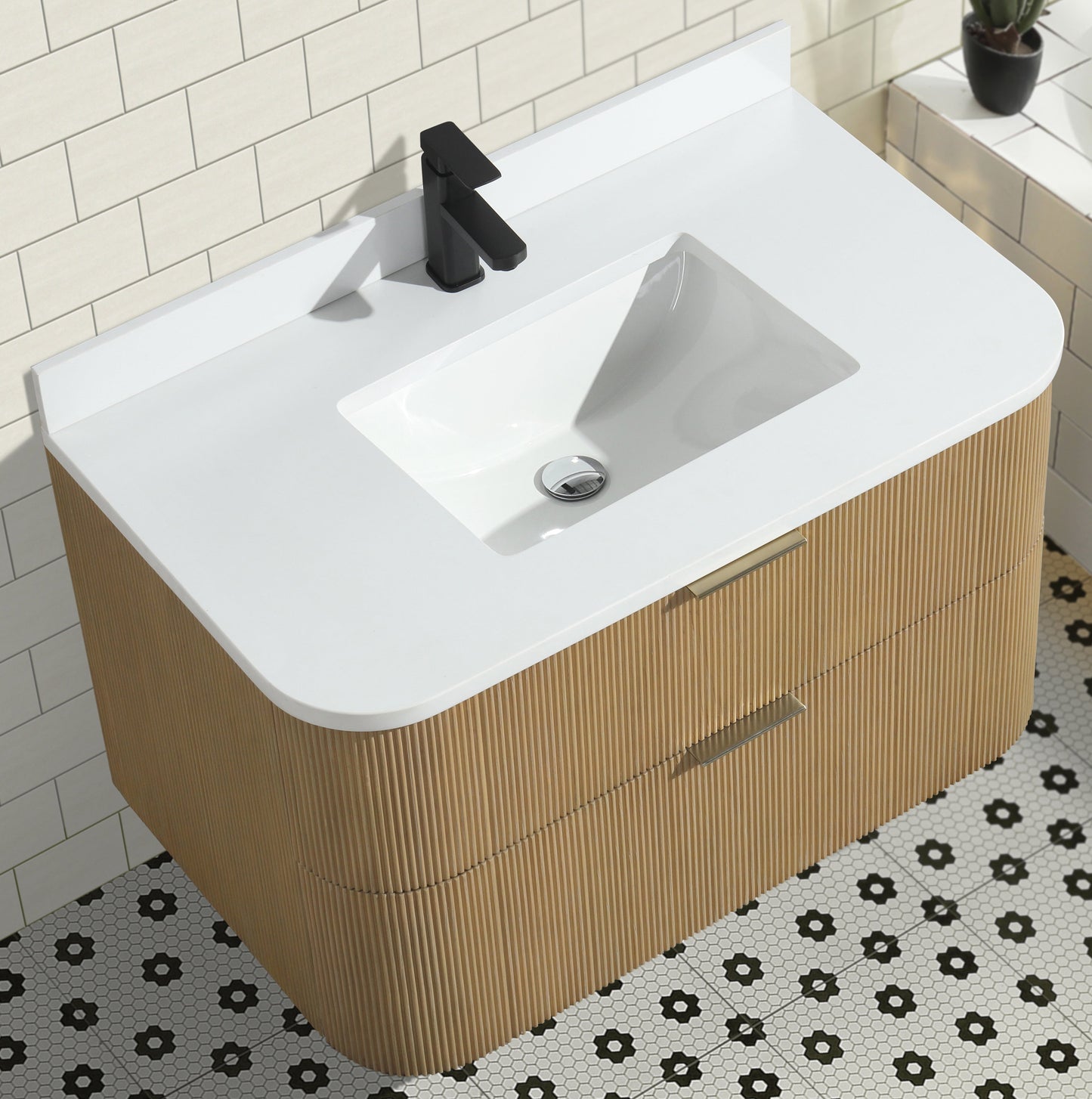 Chantal 36" Floating Bathroom Vanity Oak