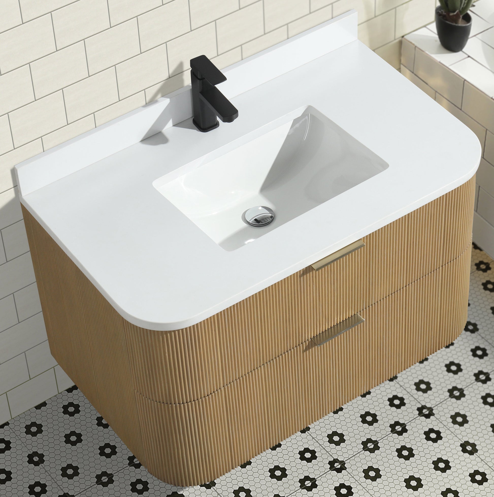 Chantal 36" Floating Bathroom Vanity Oak