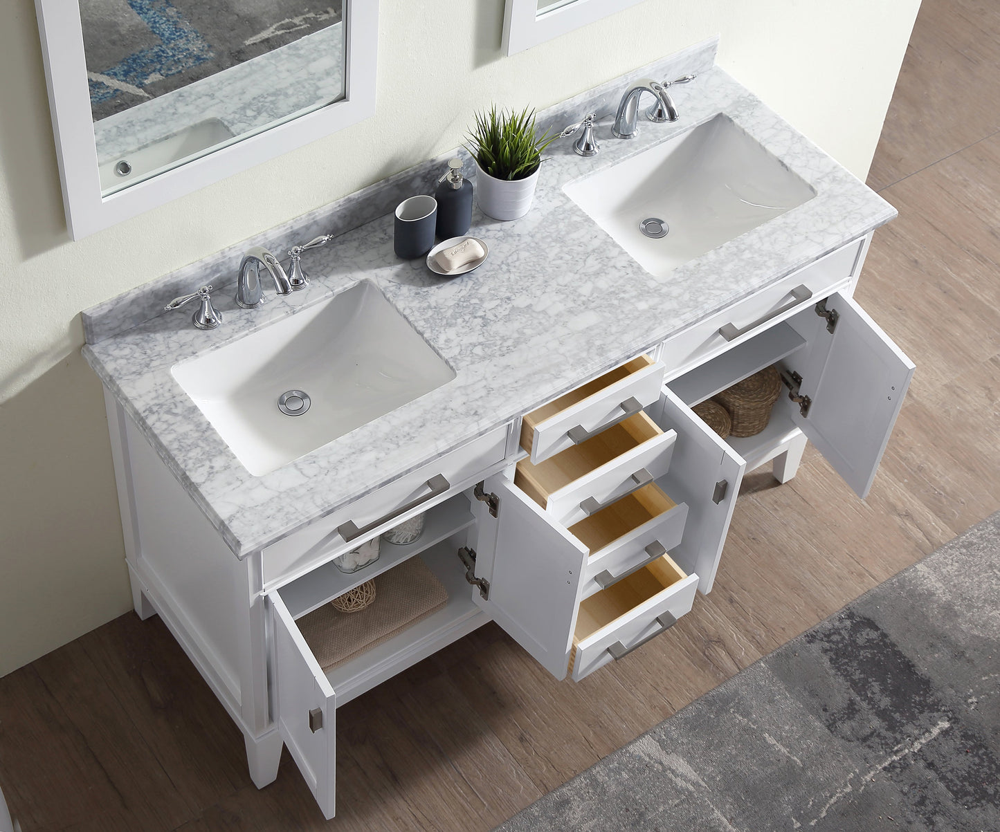 Danny 60" Bathroom Vanity White