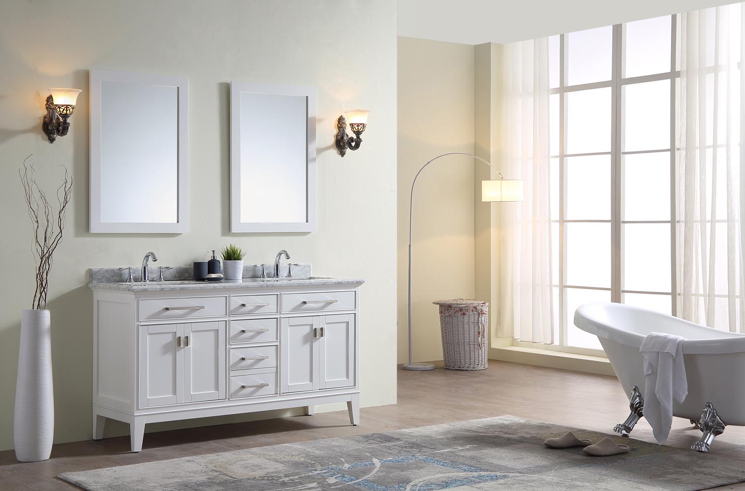 Danny 60" Bathroom Vanity White