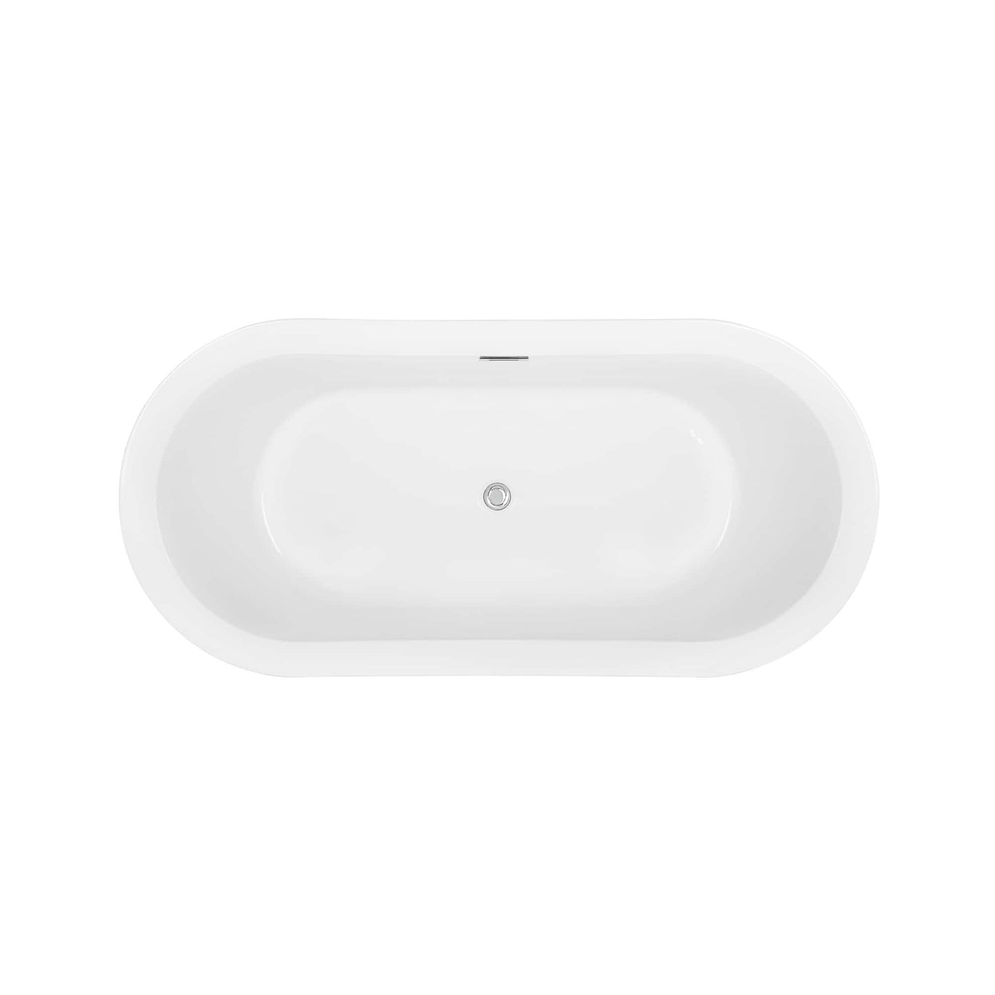 59" Freestanding Soaking Tub with Center Drain