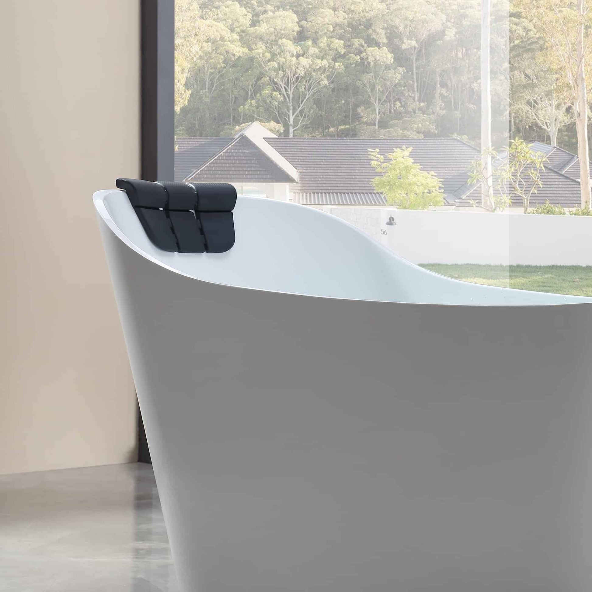 67" Freestanding Whirlpool Tub with Faucet and Reversible Drain