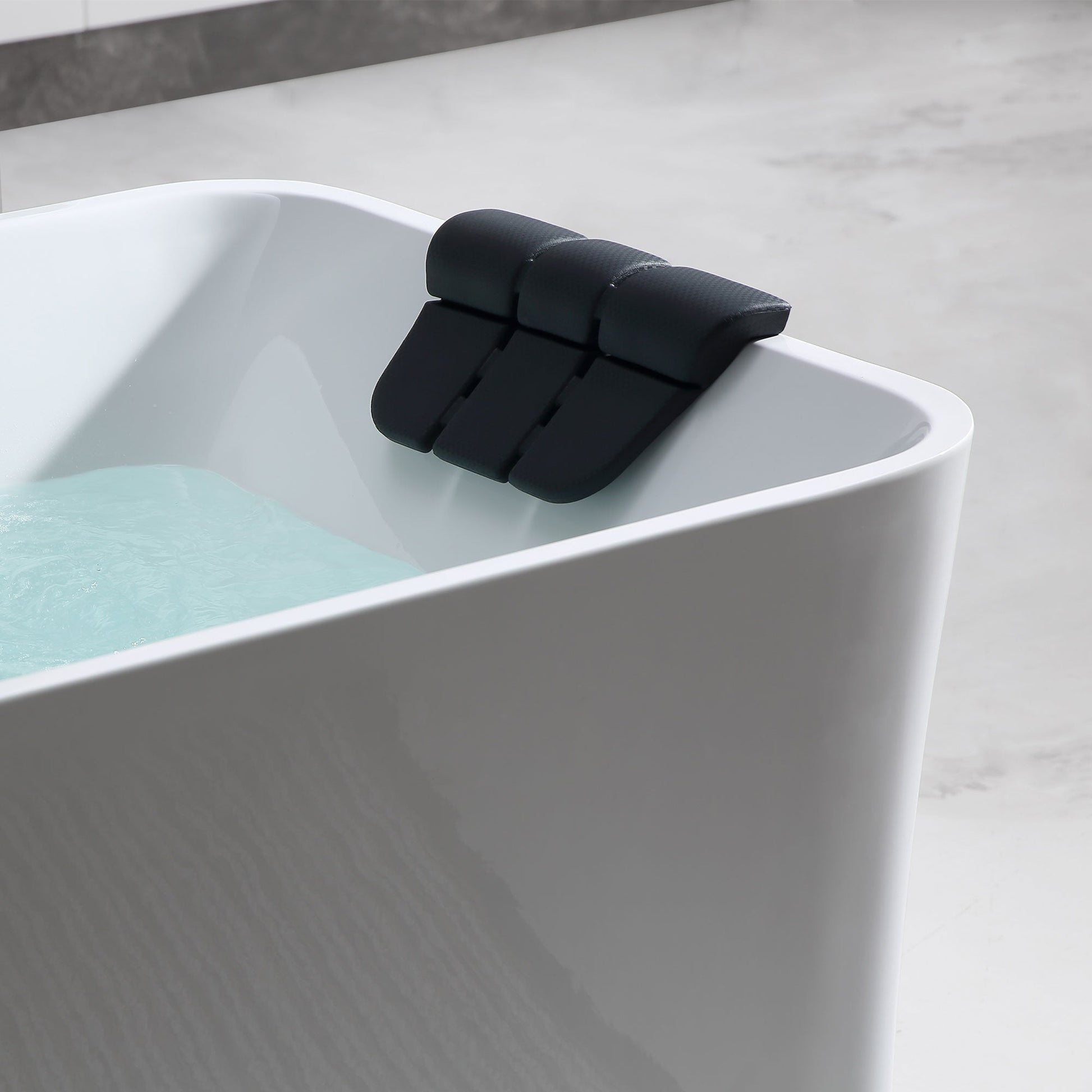 67" Freestanding Rectangle Whirlpool Bathtub with Center Drain