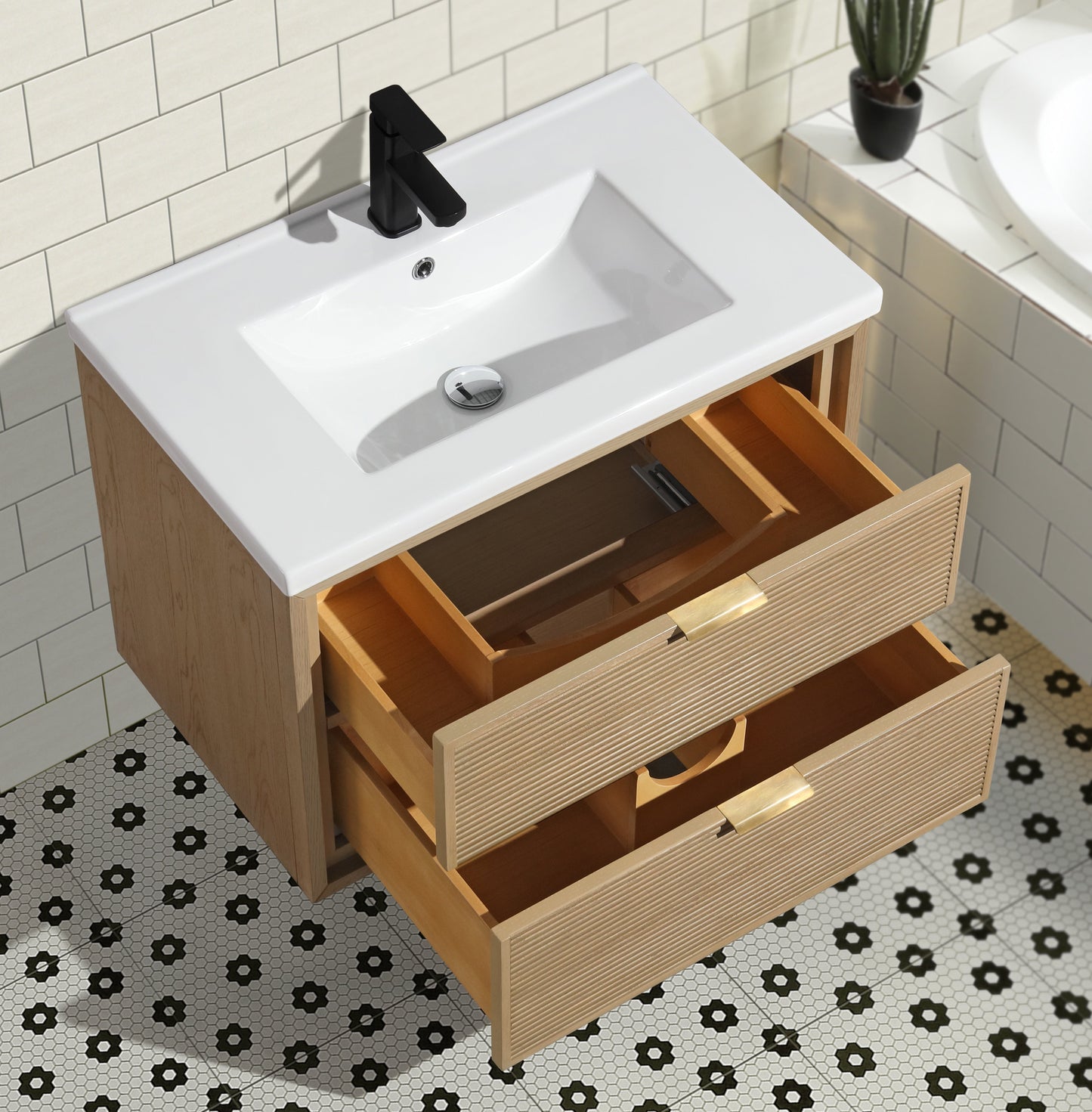 Hermosa 30" Floating Bathroom Vanity Oak