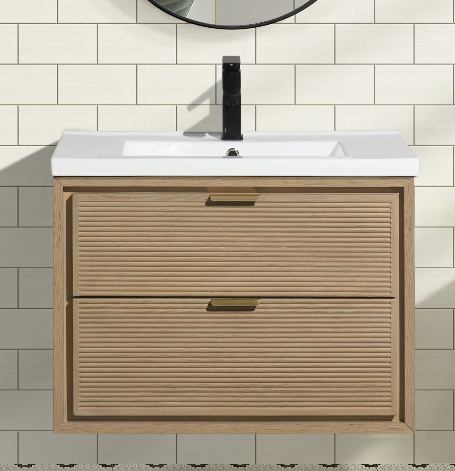 Hermosa 30" Floating Bathroom Vanity Oak
