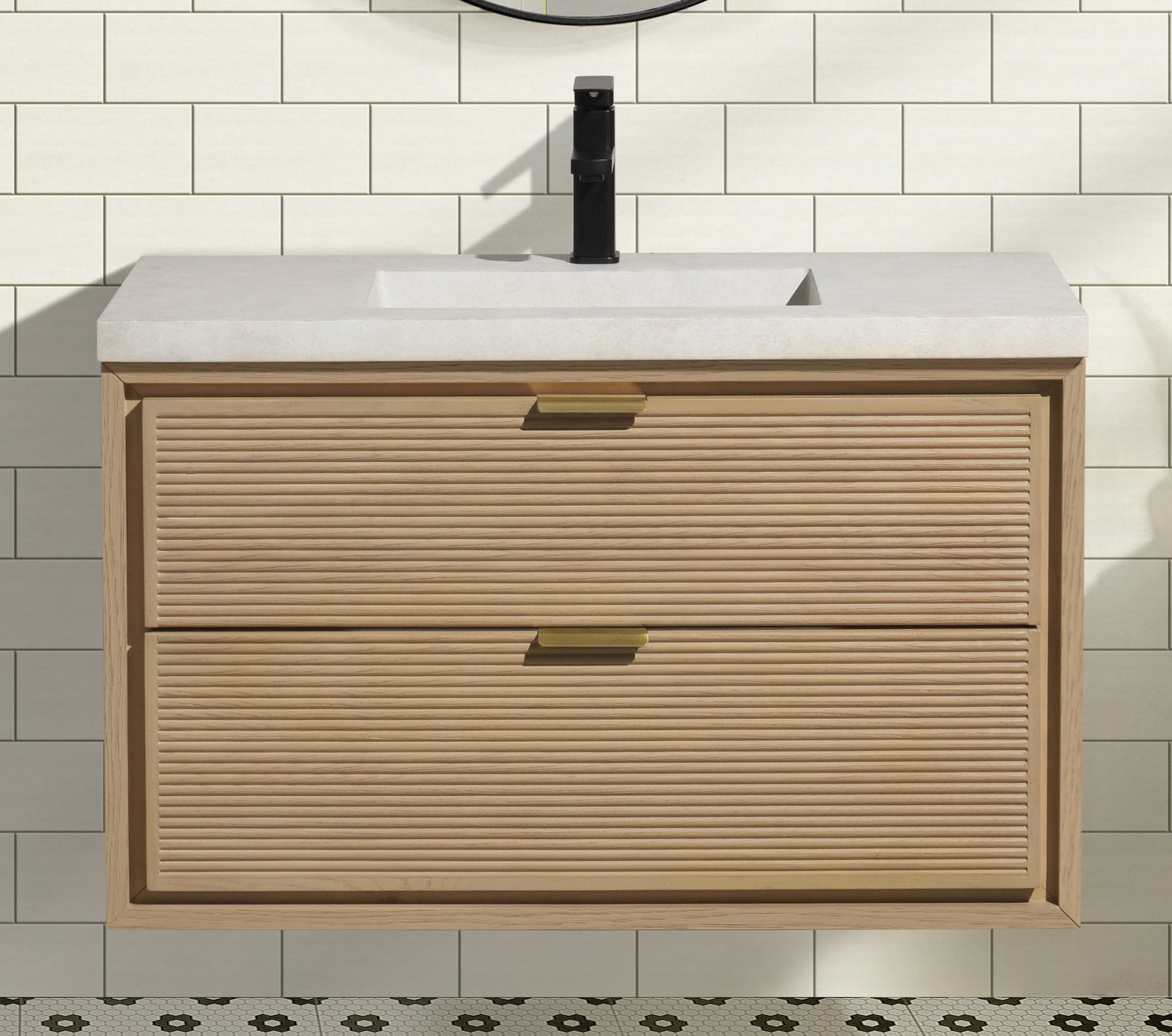 Hermosa 36" Floating Bathroom Vanity Oak