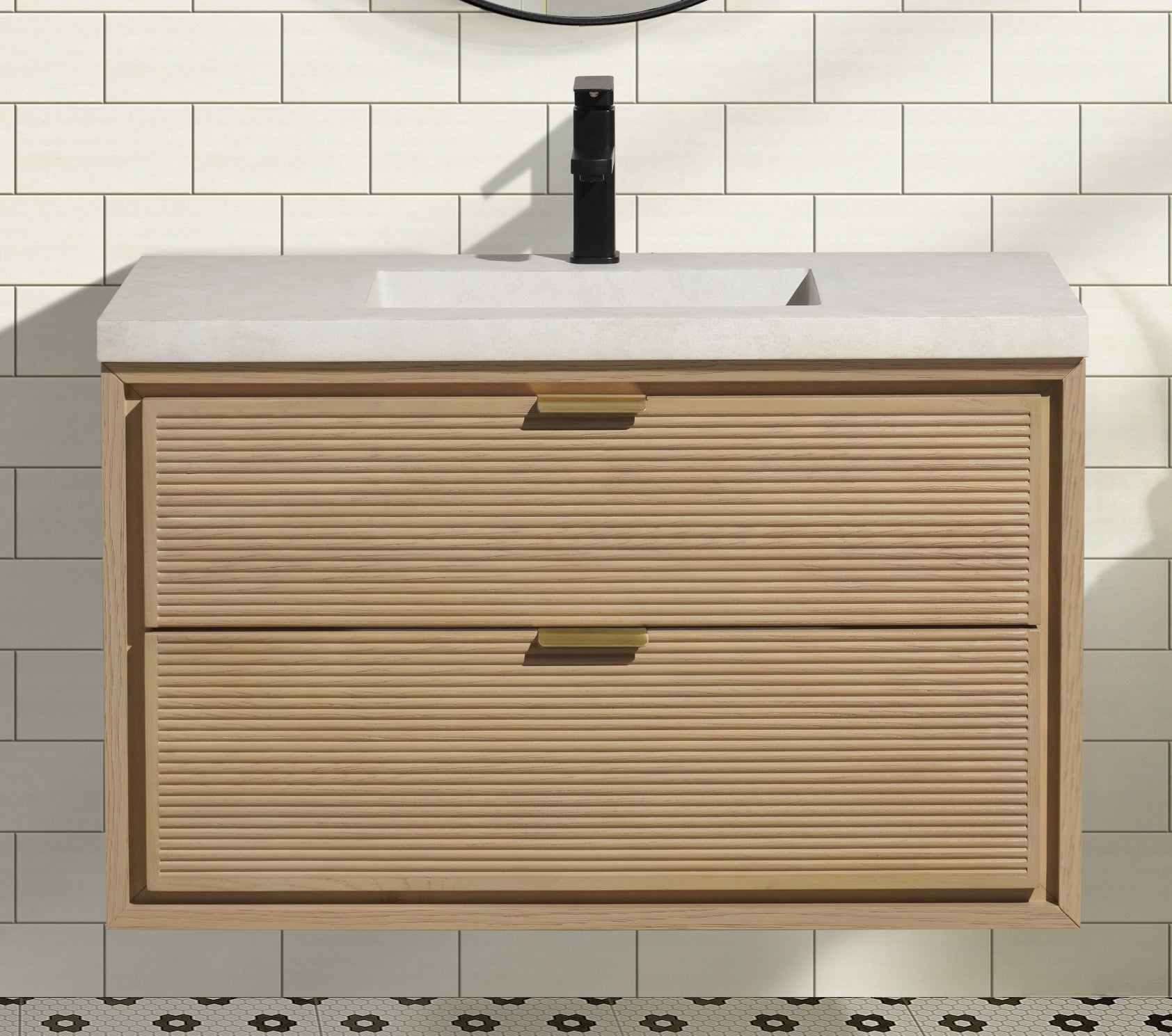 Hermosa 36" Floating Bathroom Vanity Oak