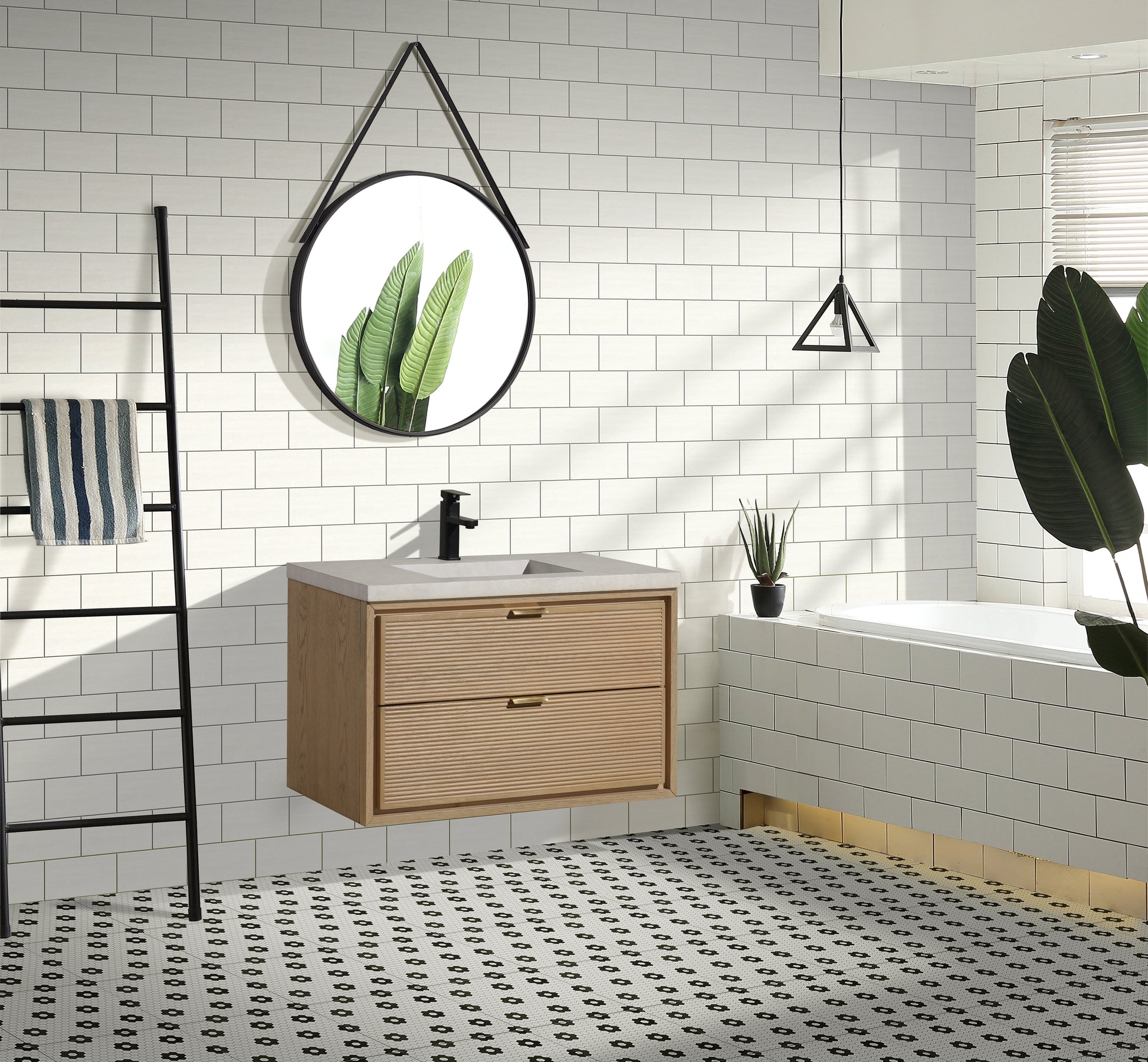 Hermosa 36" Floating Bathroom Vanity Oak