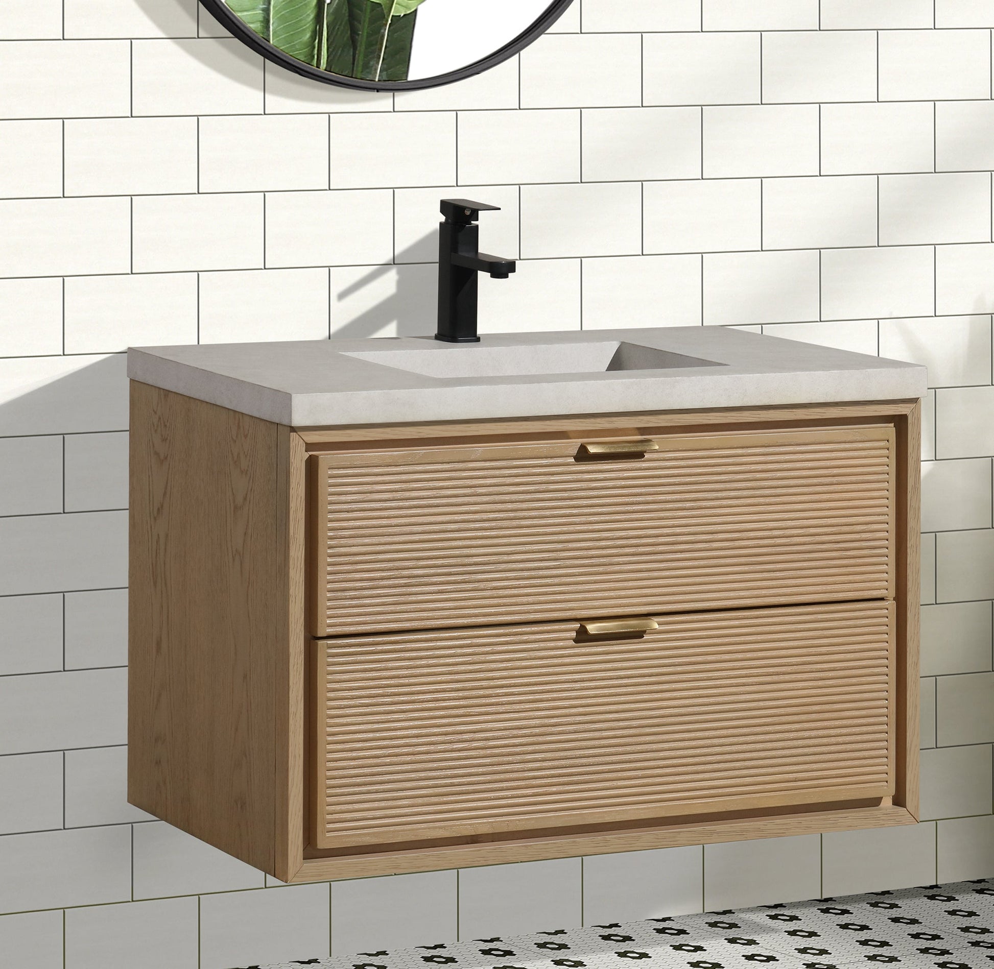 Hermosa 36" Floating Bathroom Vanity Oak