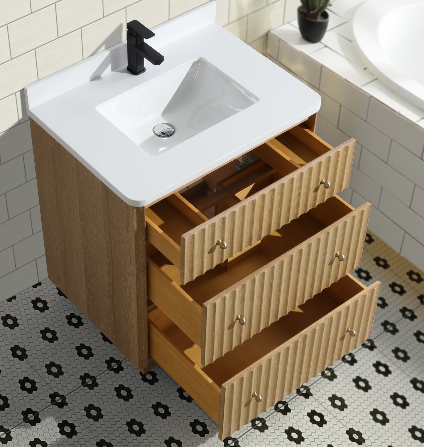 La Jolla 30" Bathroom Vanity Washed Oak