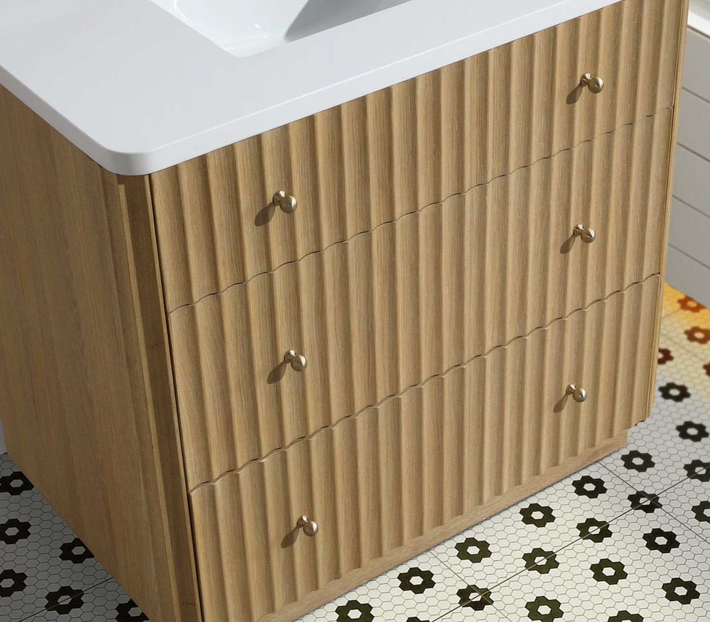 La Jolla 36" Bathroom Vanity Washed Oak