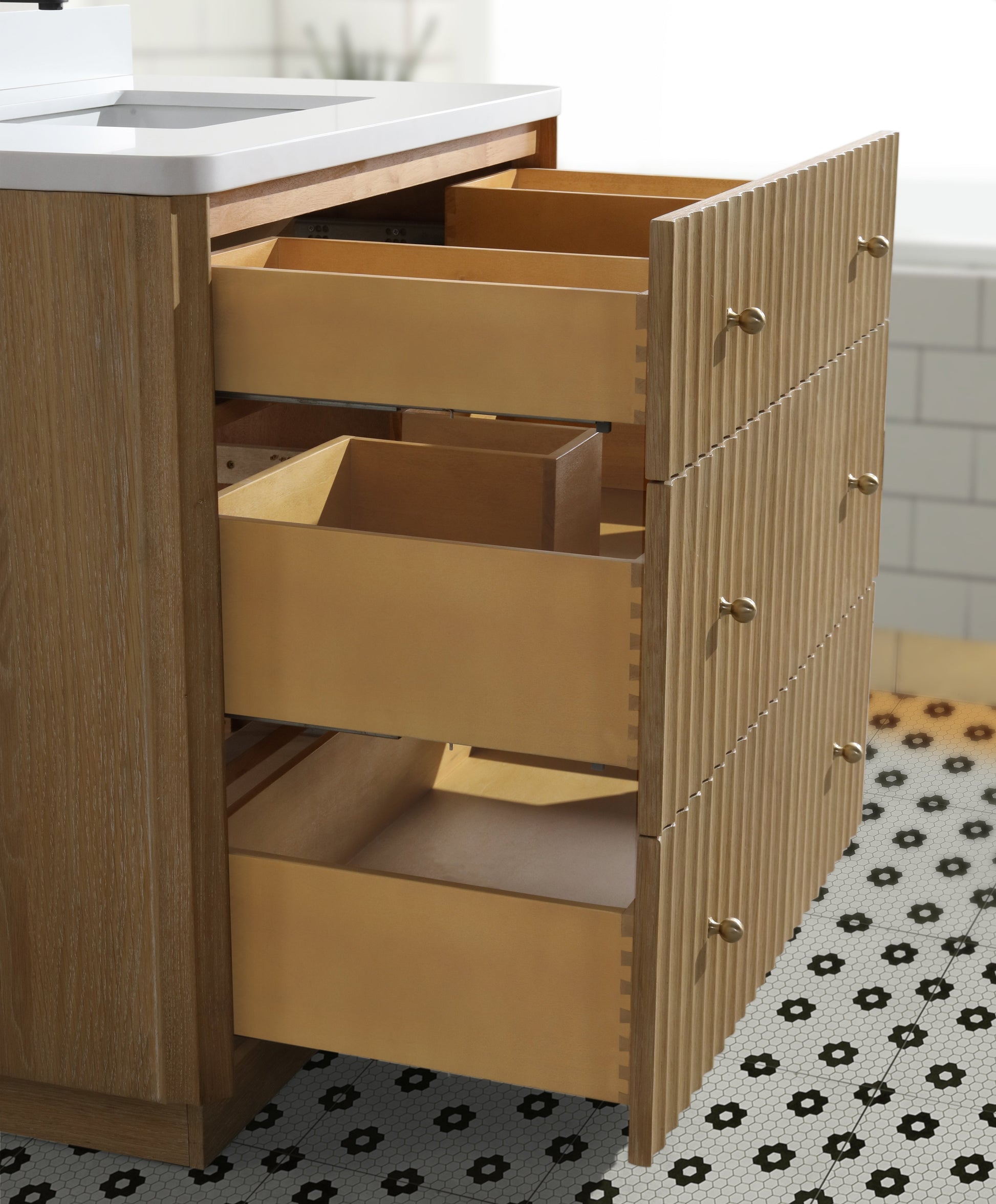 La Jolla 36" Bathroom Vanity Washed Oak
