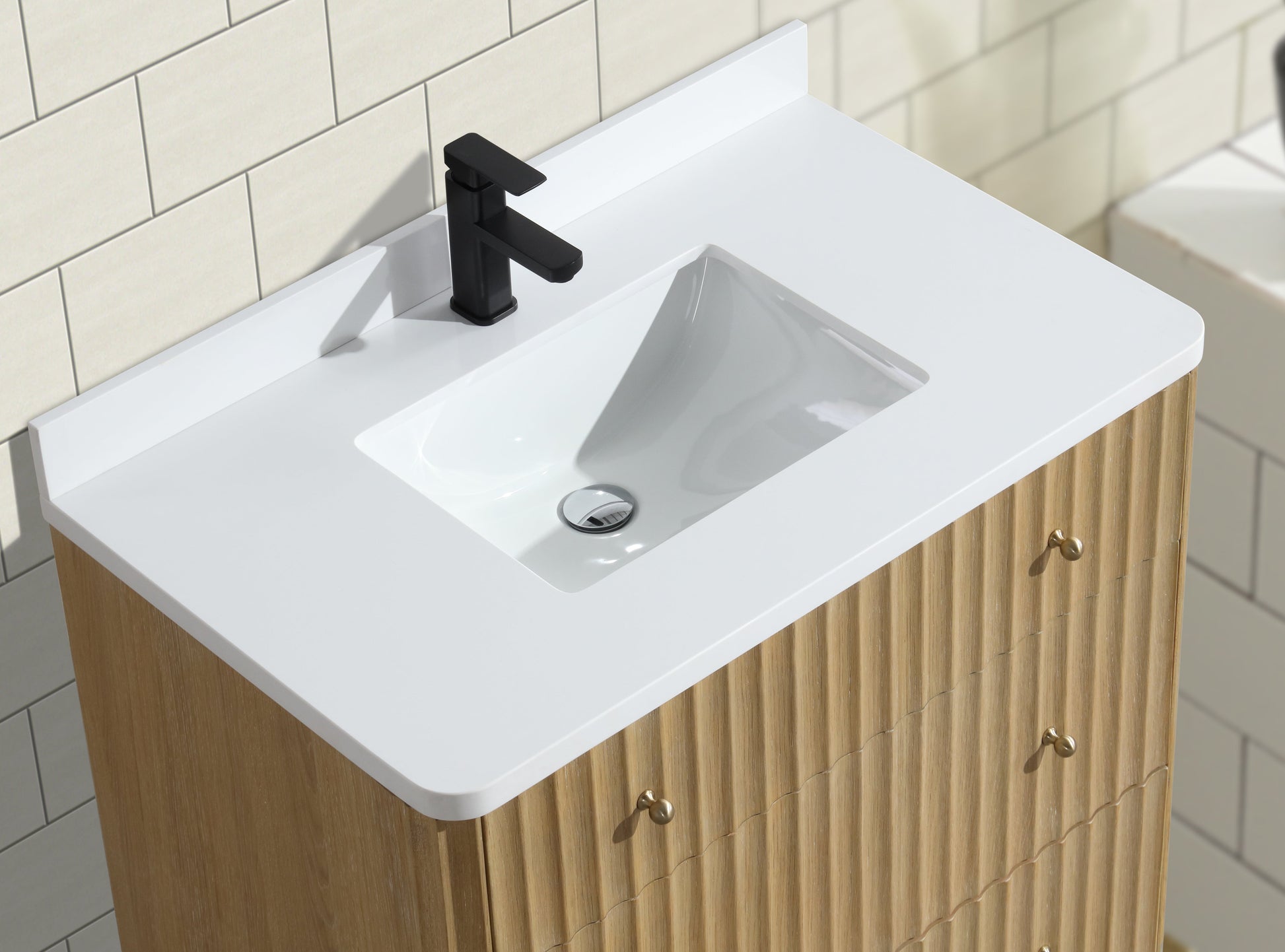La Jolla 36" Bathroom Vanity Washed Oak