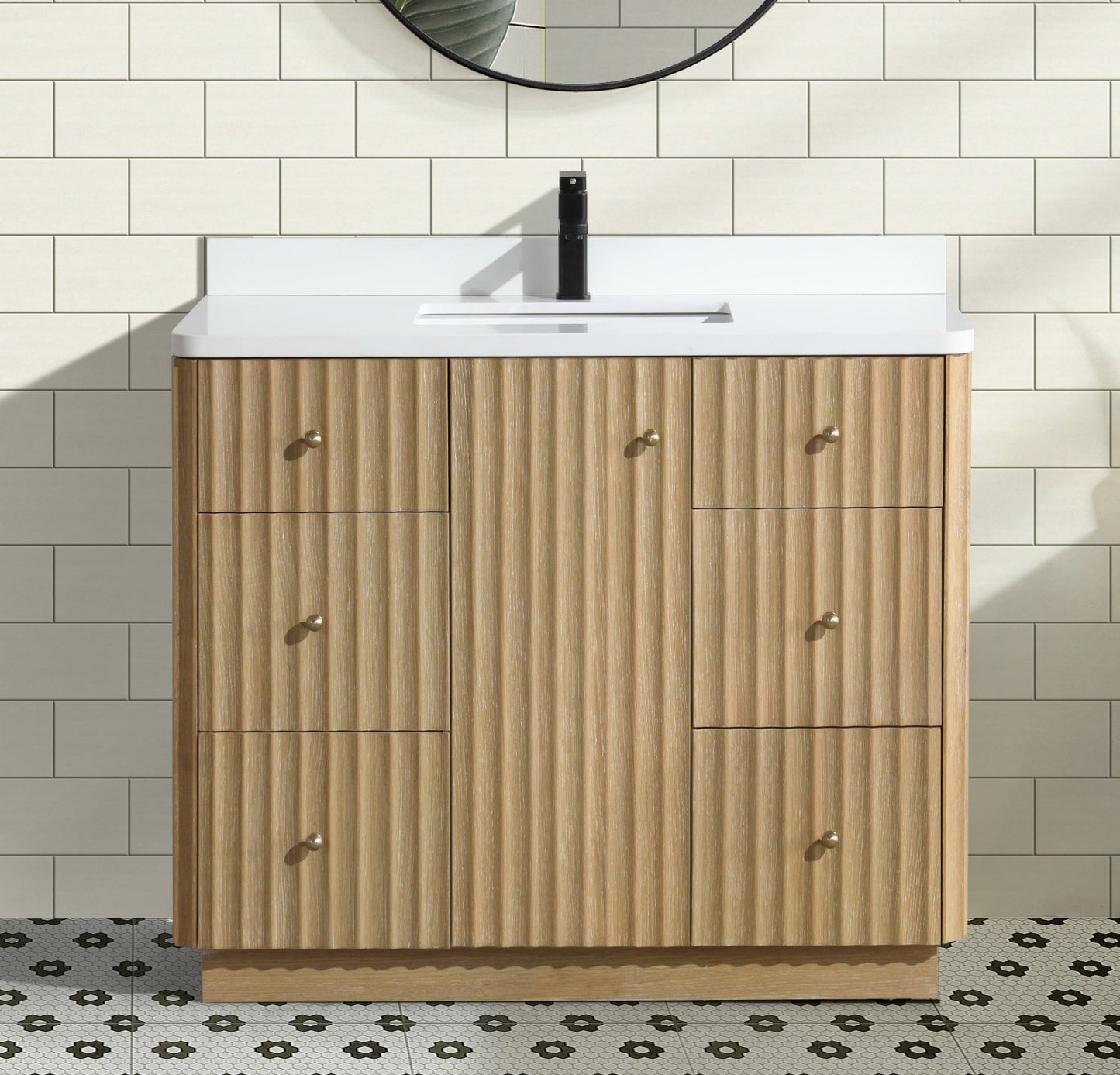 La Jolla 42" Bathroom Vanity Washed Oak