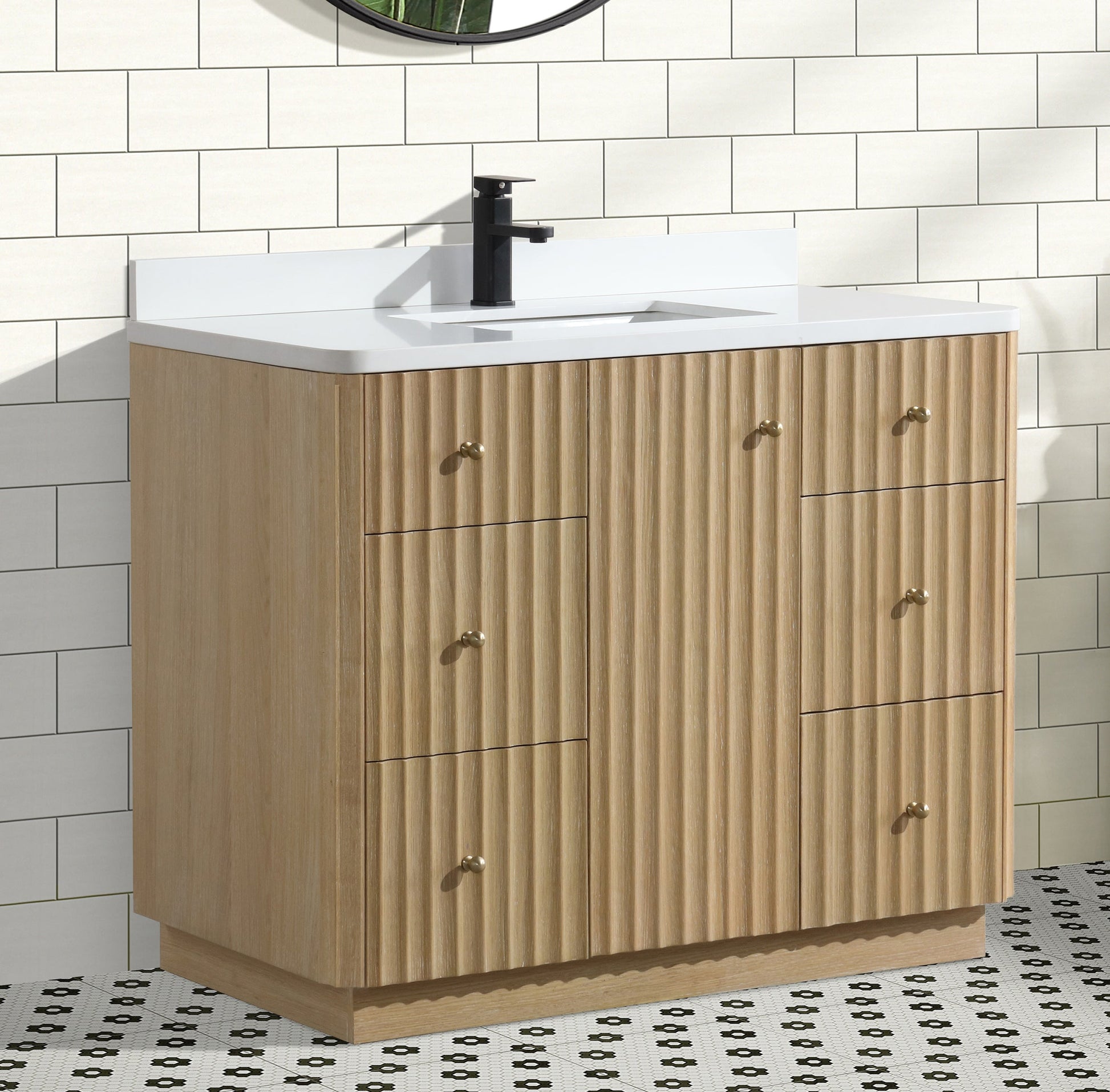 La Jolla 42" Bathroom Vanity Washed Oak