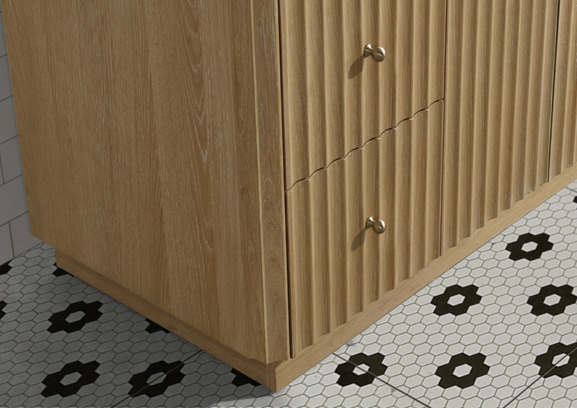 La Jolla 55" Bathroom Vanity Washed Oak