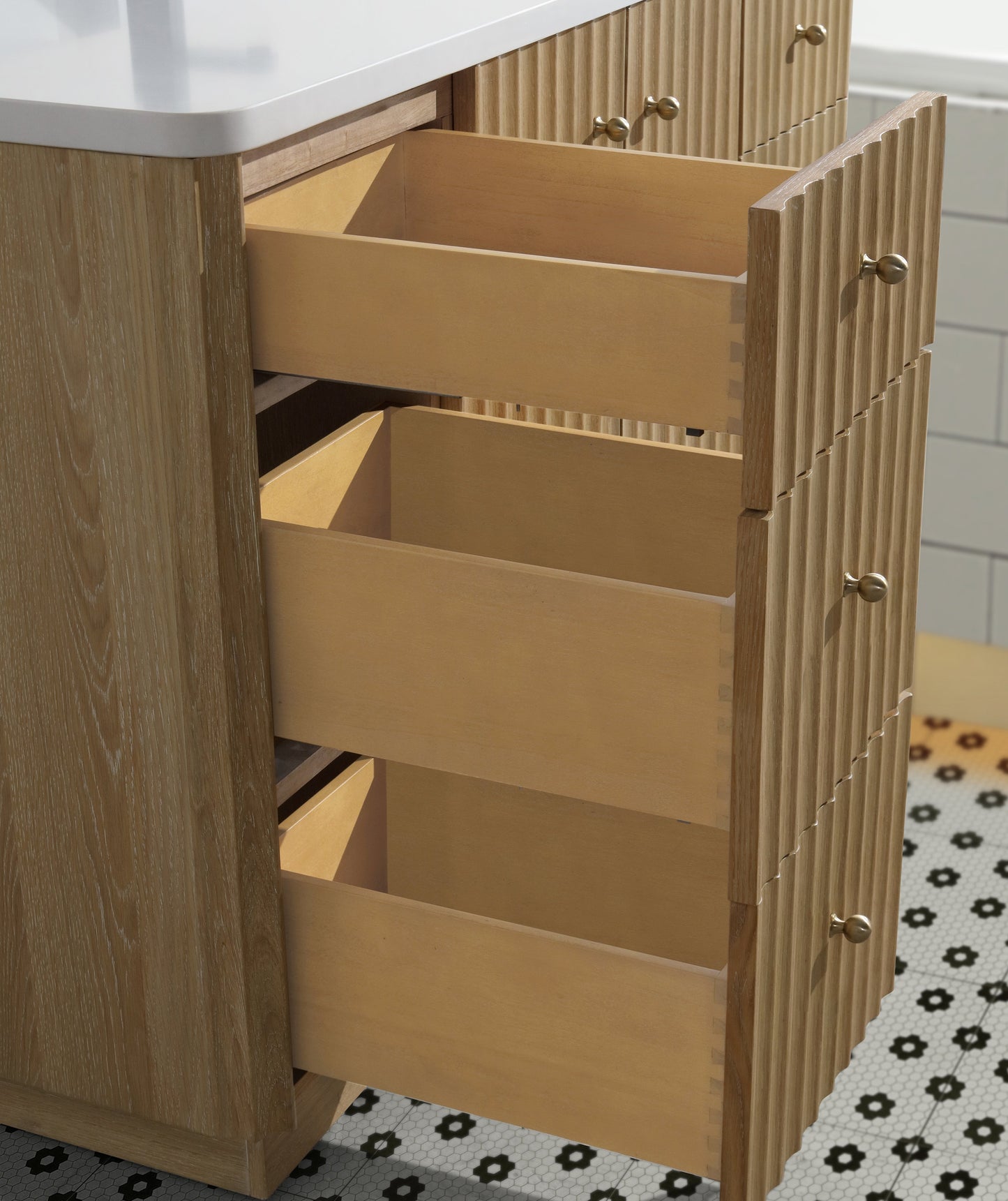 La Jolla 55" Bathroom Vanity Washed Oak