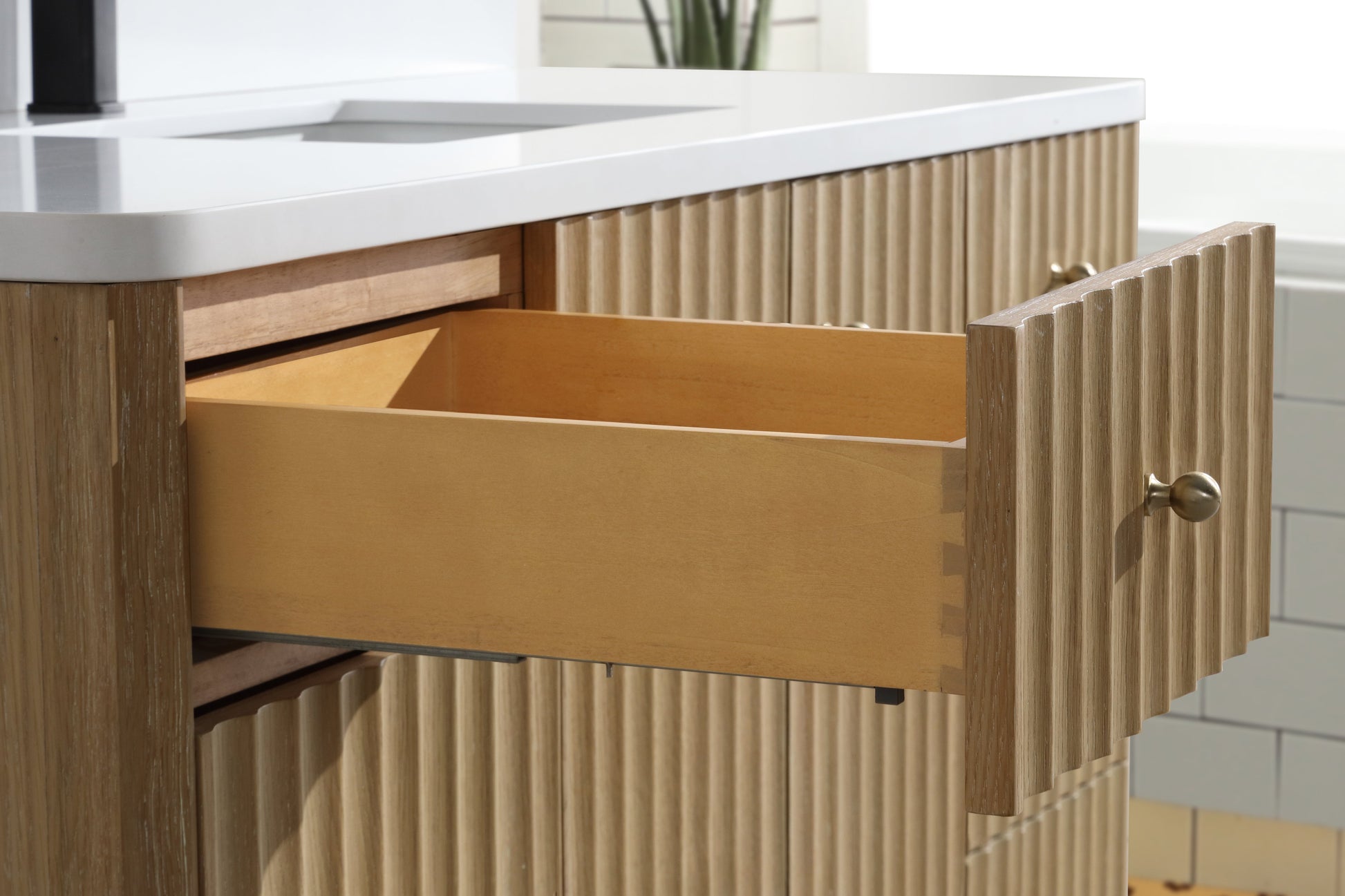 La Jolla 55" Bathroom Vanity Washed Oak