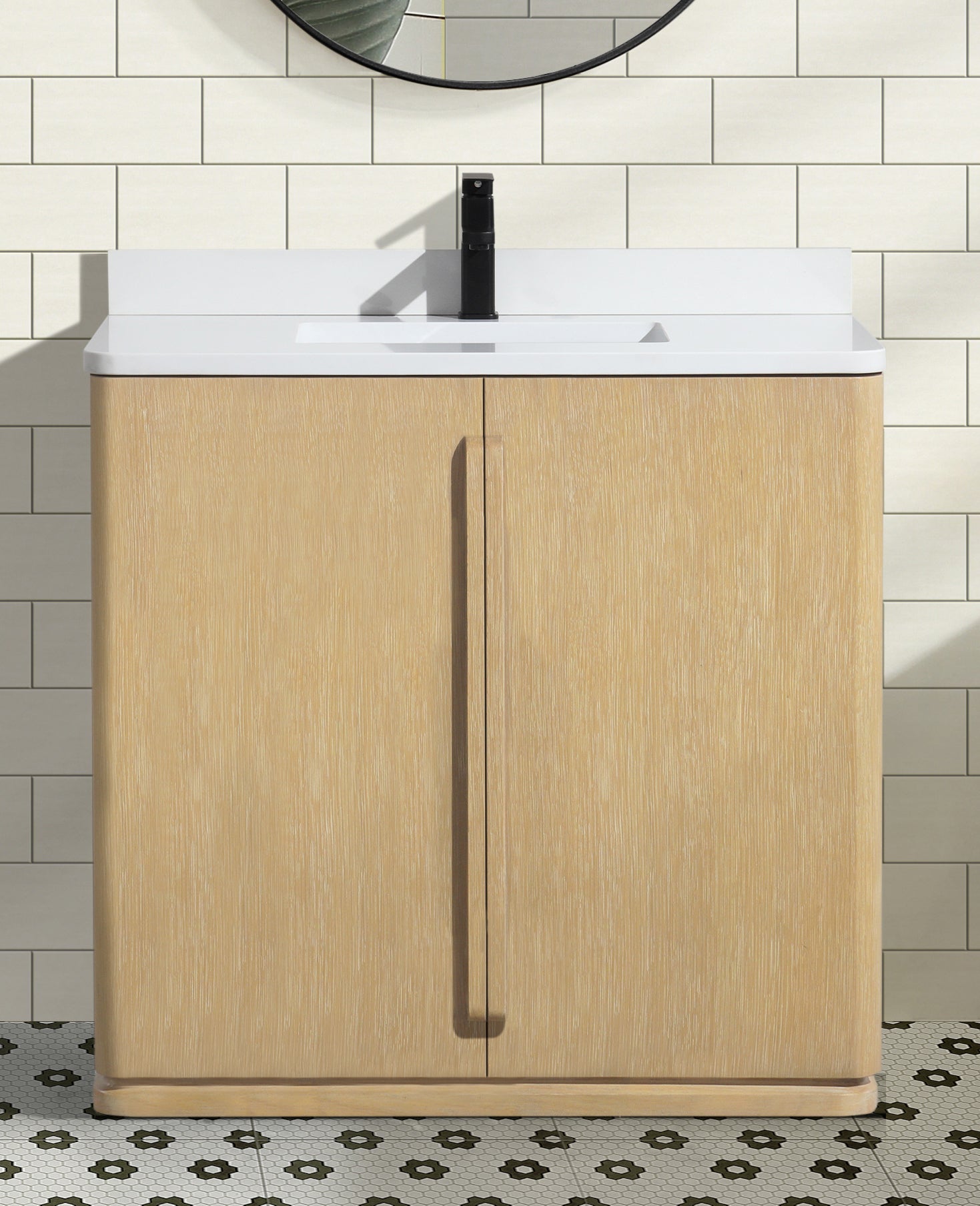 Lucas 36" Bathroom Vanity Washed Oak