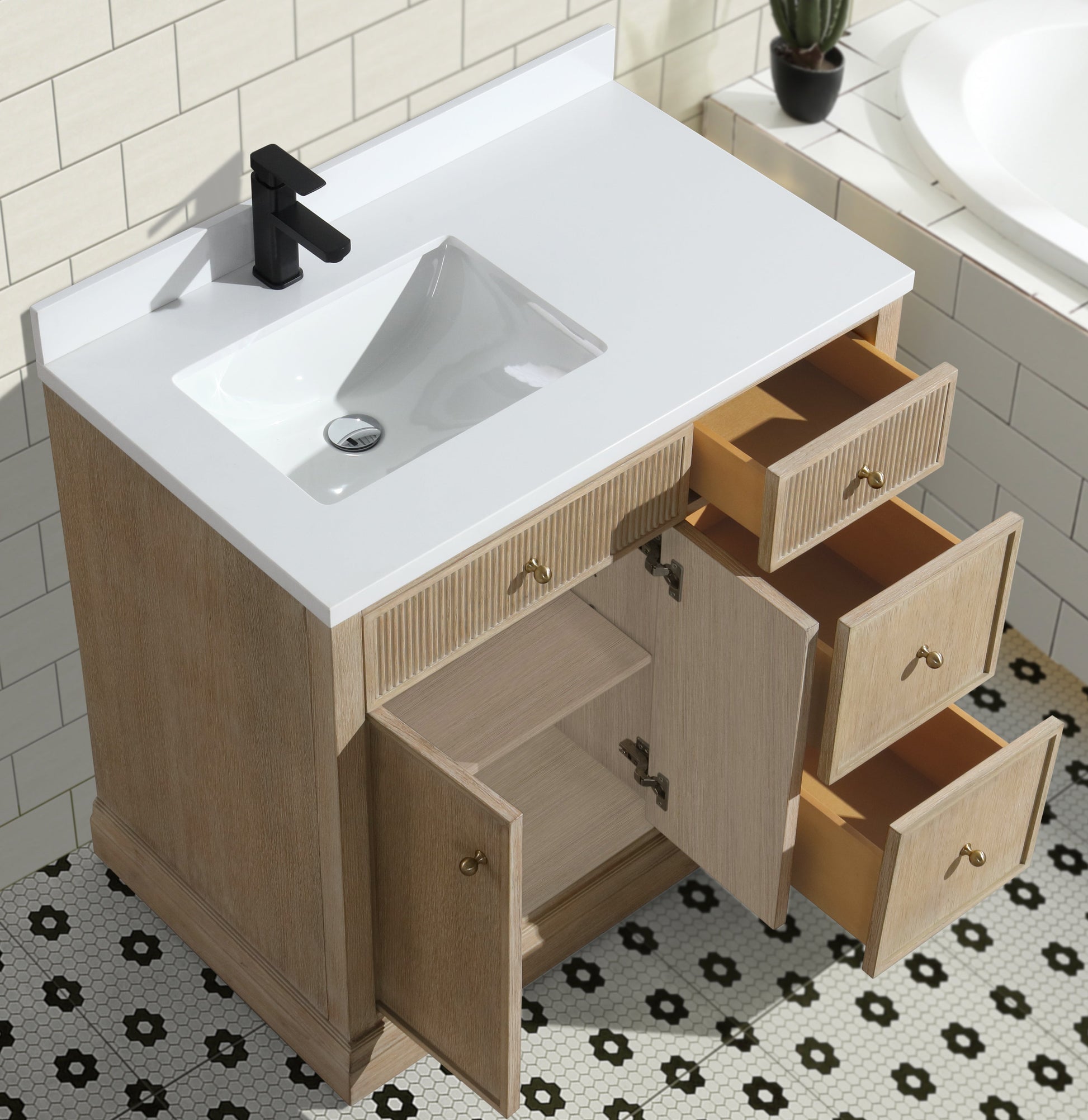 Redondo 36" Bathroom Vanity Ash Oak