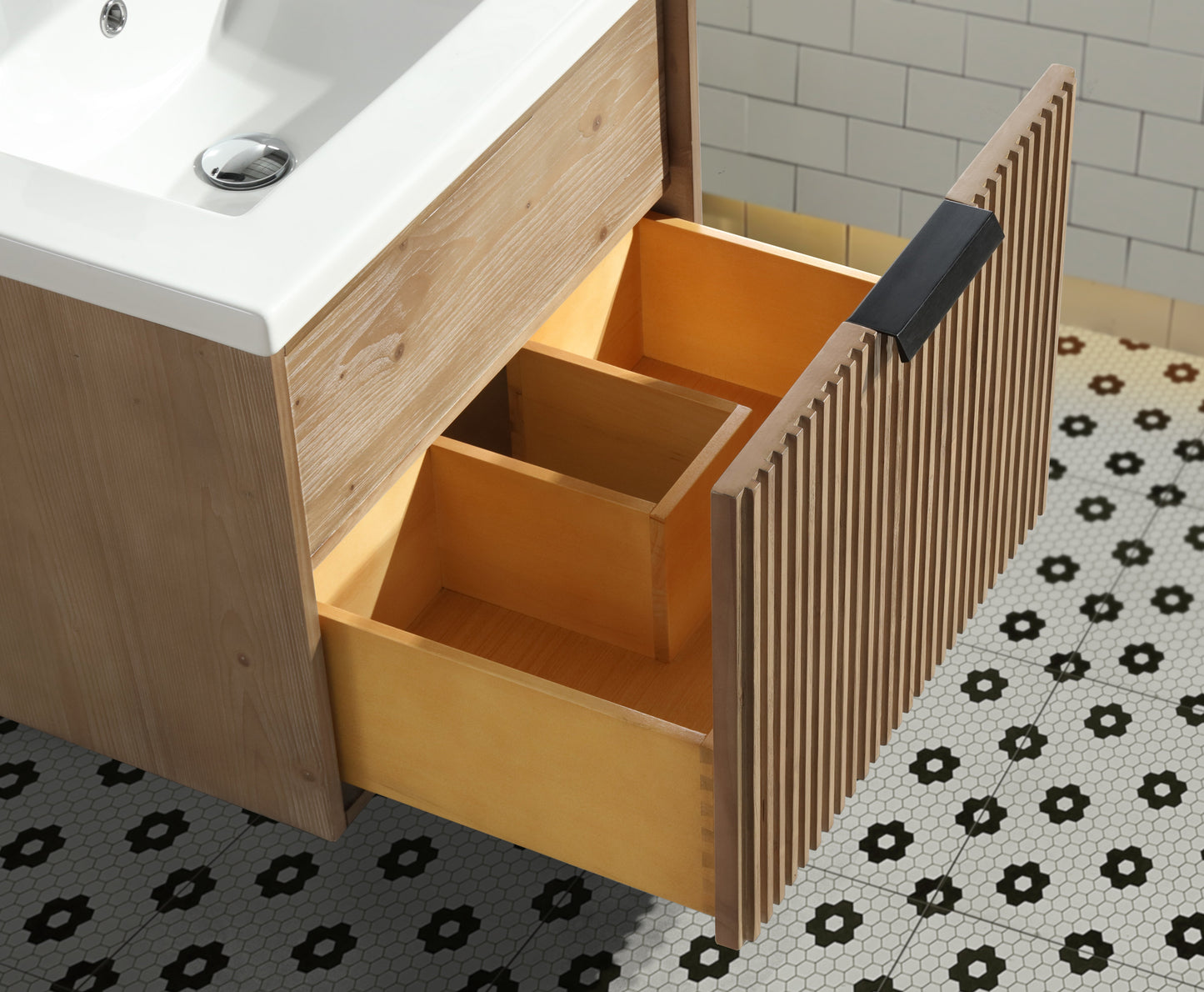 San Diego 24" Floating Bathroom Vanity Weathered Fir