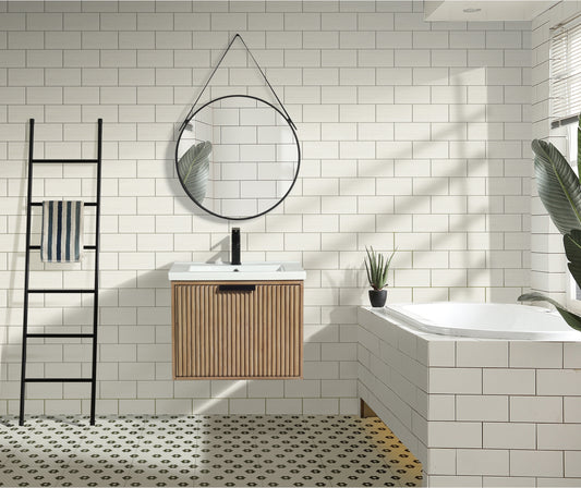 San Diego 24" Floating Bathroom Vanity Weathered Fir