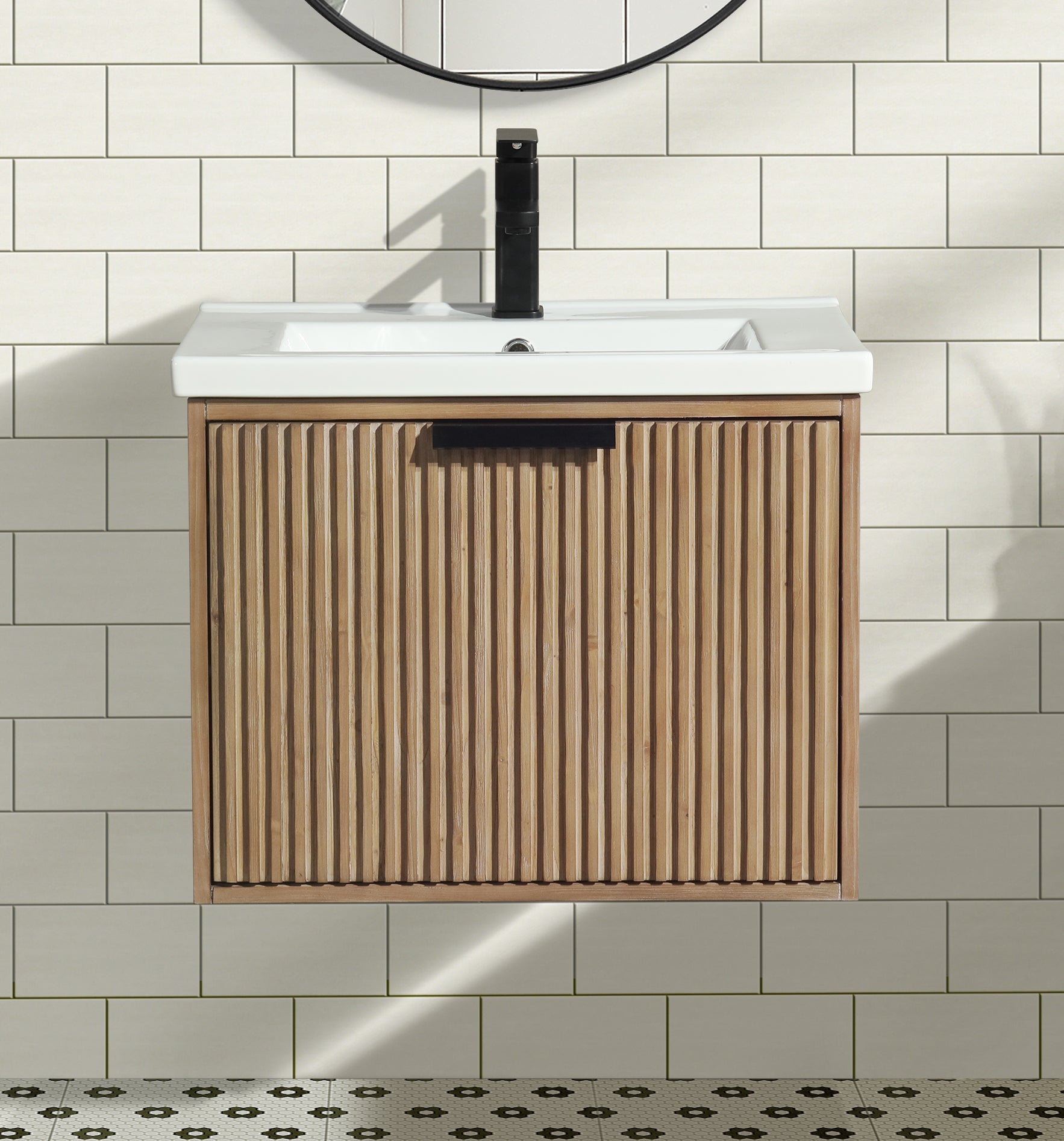 San Diego 24" Floating Bathroom Vanity Weathered Fir