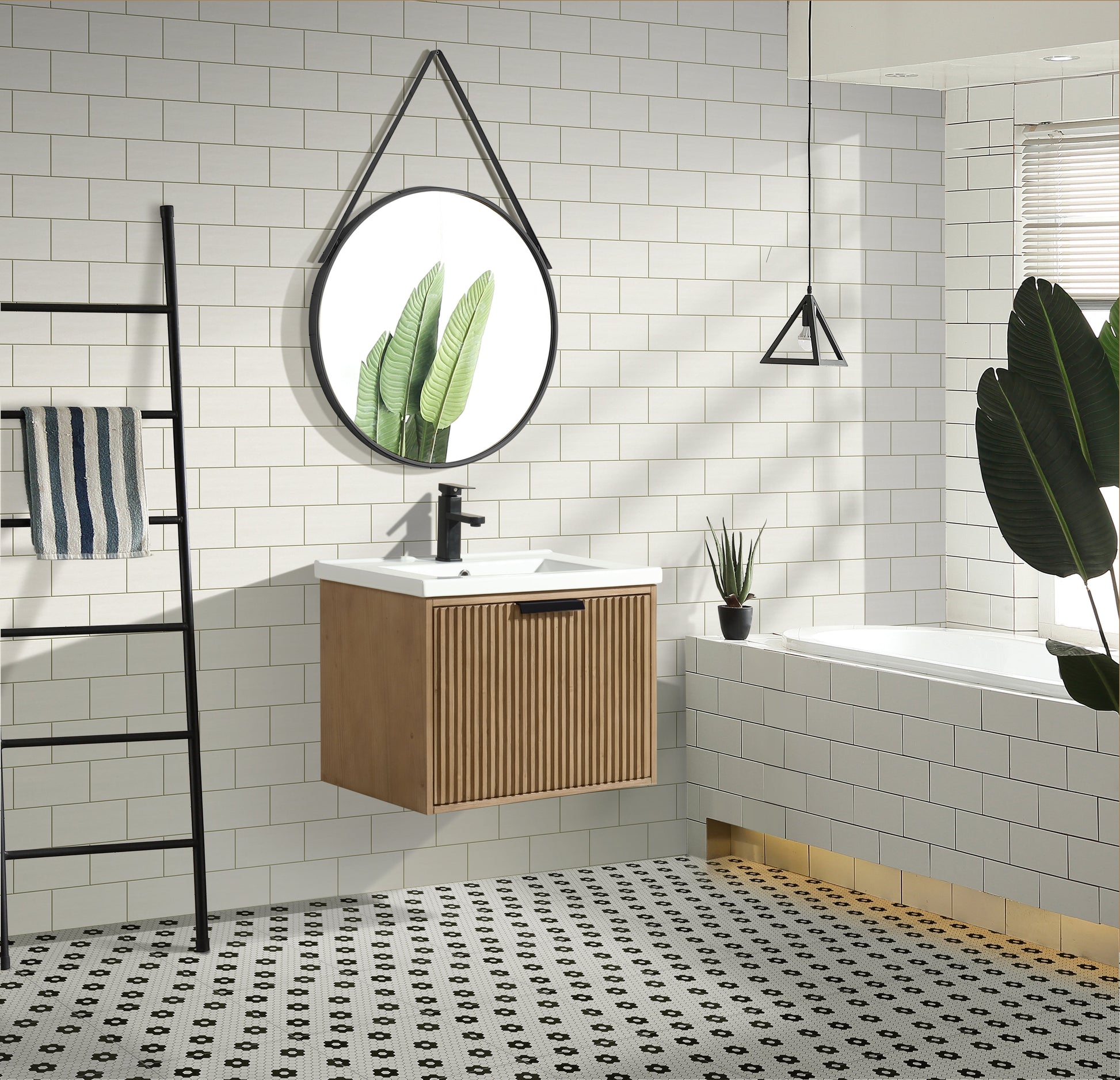 San Diego 24" Floating Bathroom Vanity Weathered Fir