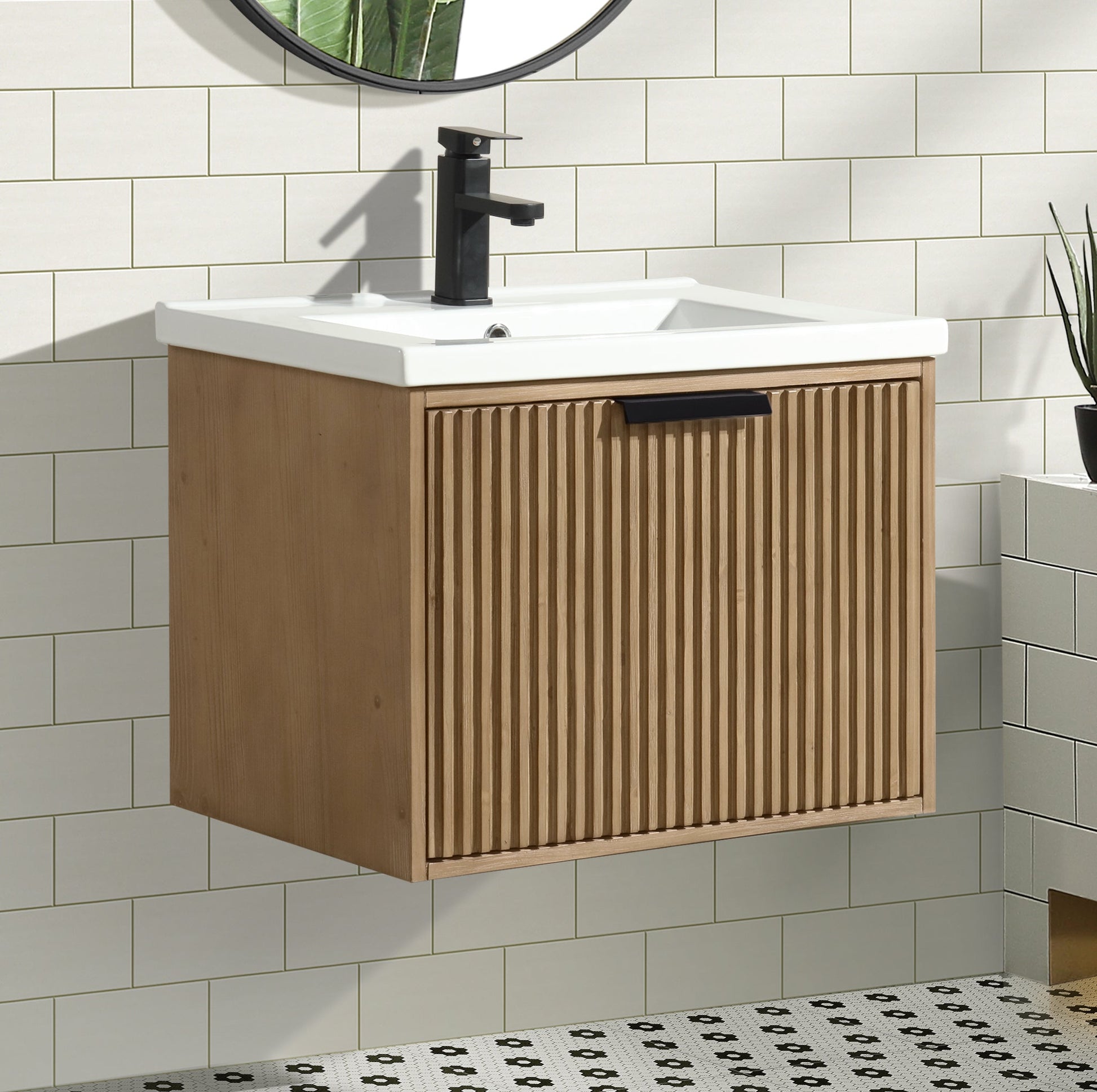 San Diego 24" Floating Bathroom Vanity Weathered Fir