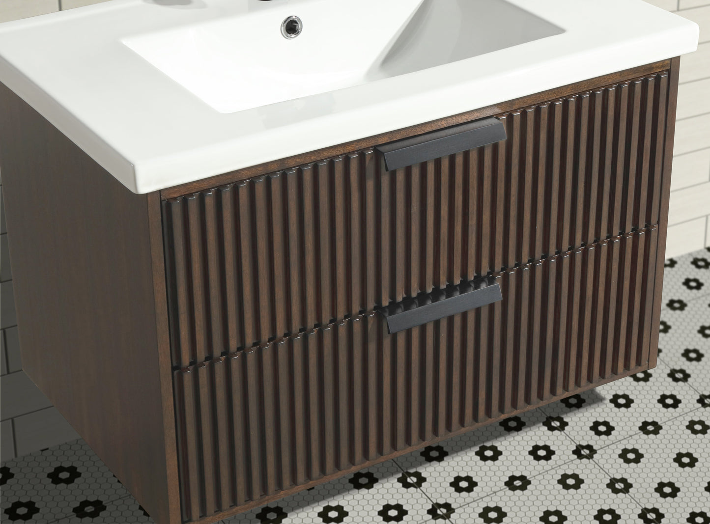 San Diego 30" Floating Bathroom Vanity Walnut