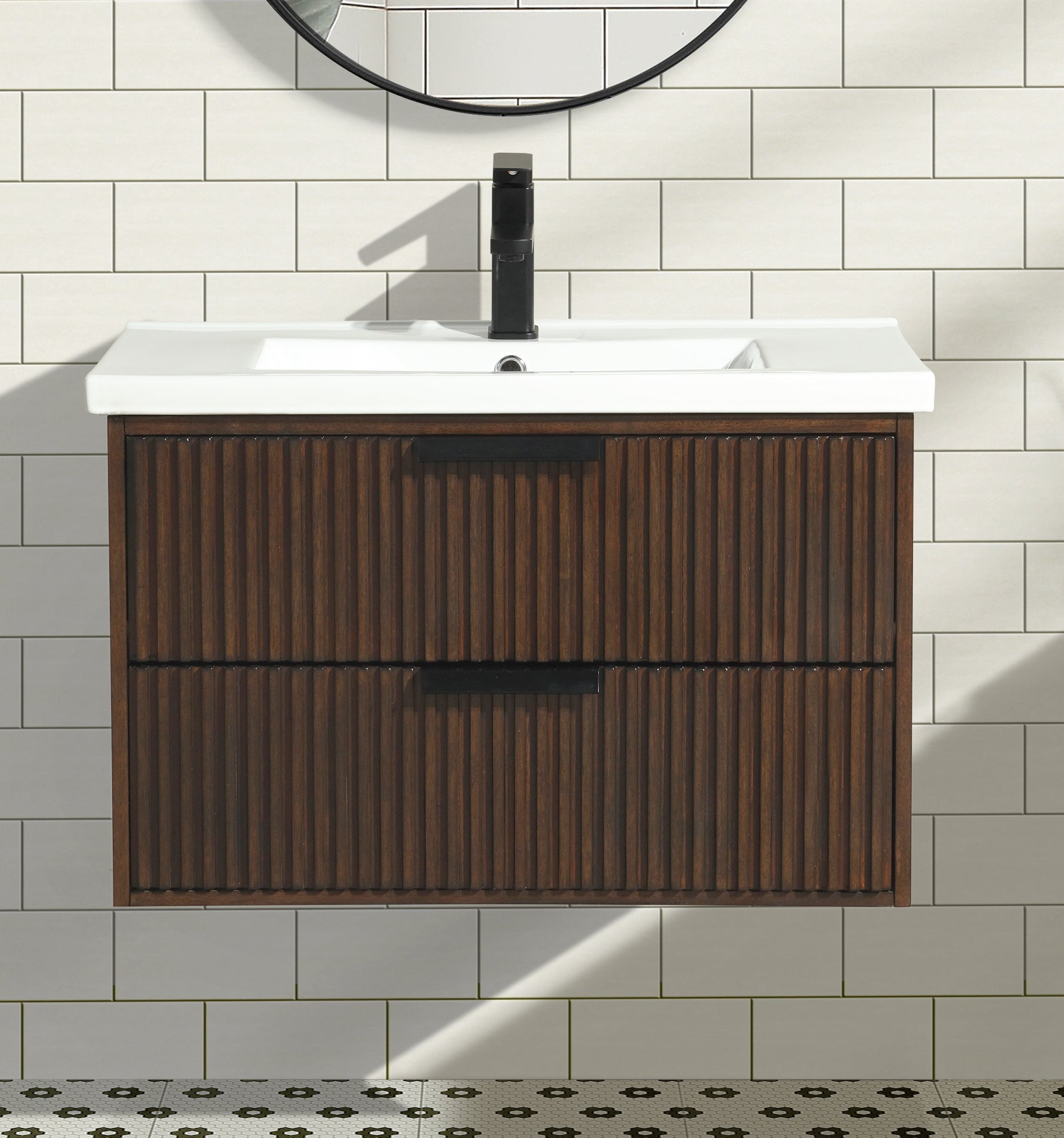 San Diego 30" Floating Bathroom Vanity Walnut