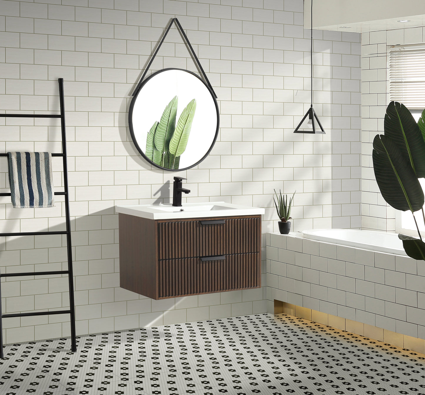 San Diego 30" Floating Bathroom Vanity Walnut