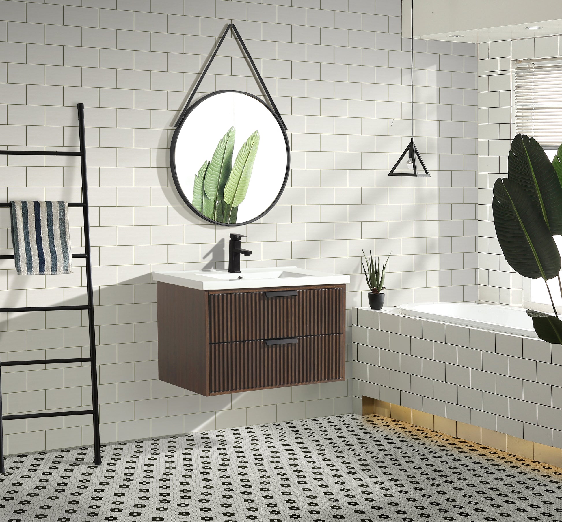 San Diego 30" Floating Bathroom Vanity Walnut
